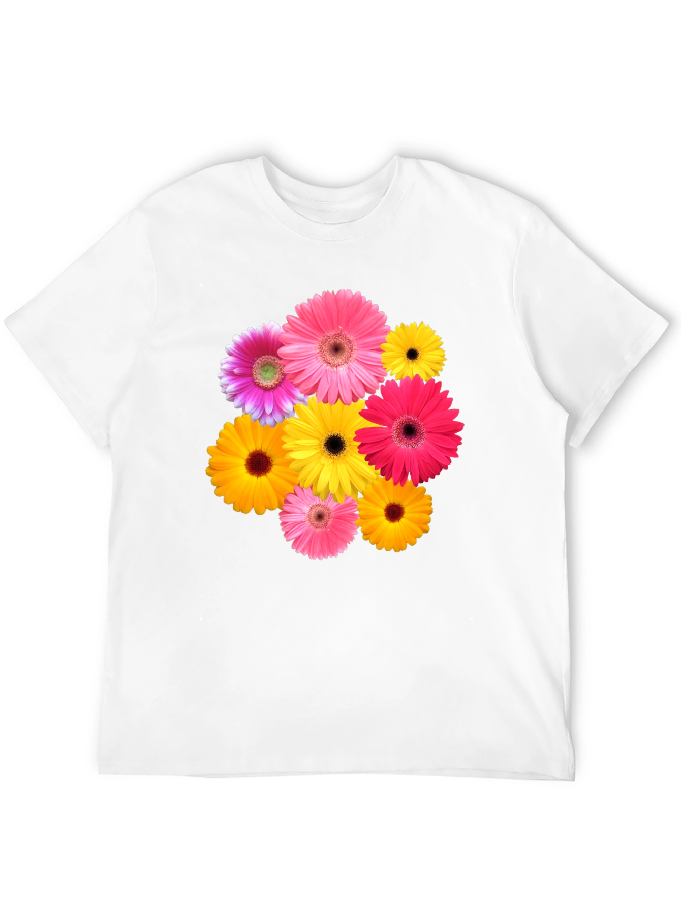 Floral Gerbera Daisy Black T-Shirt
