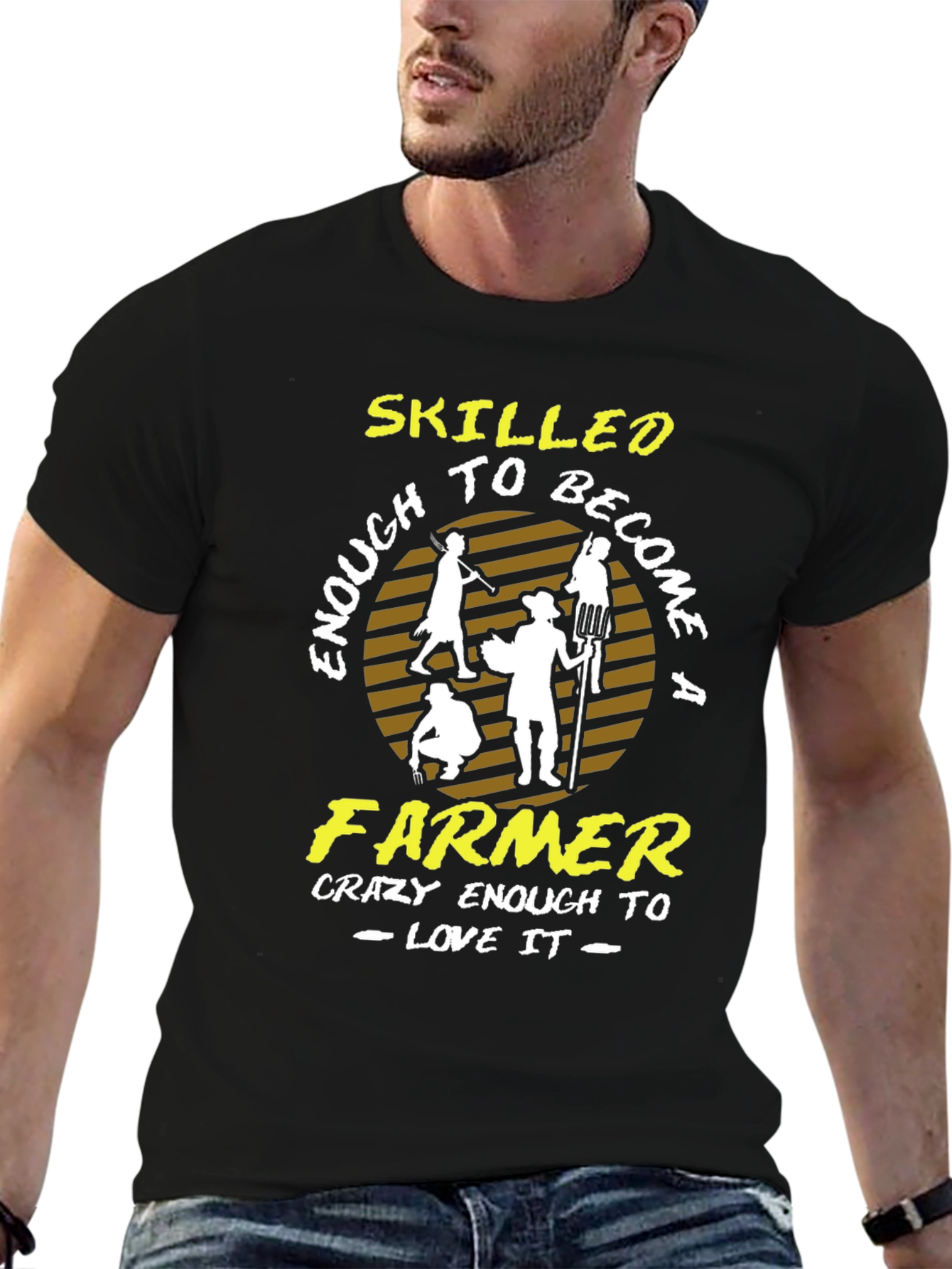 Skilled Farmer Graphic Tee - Black Cotton