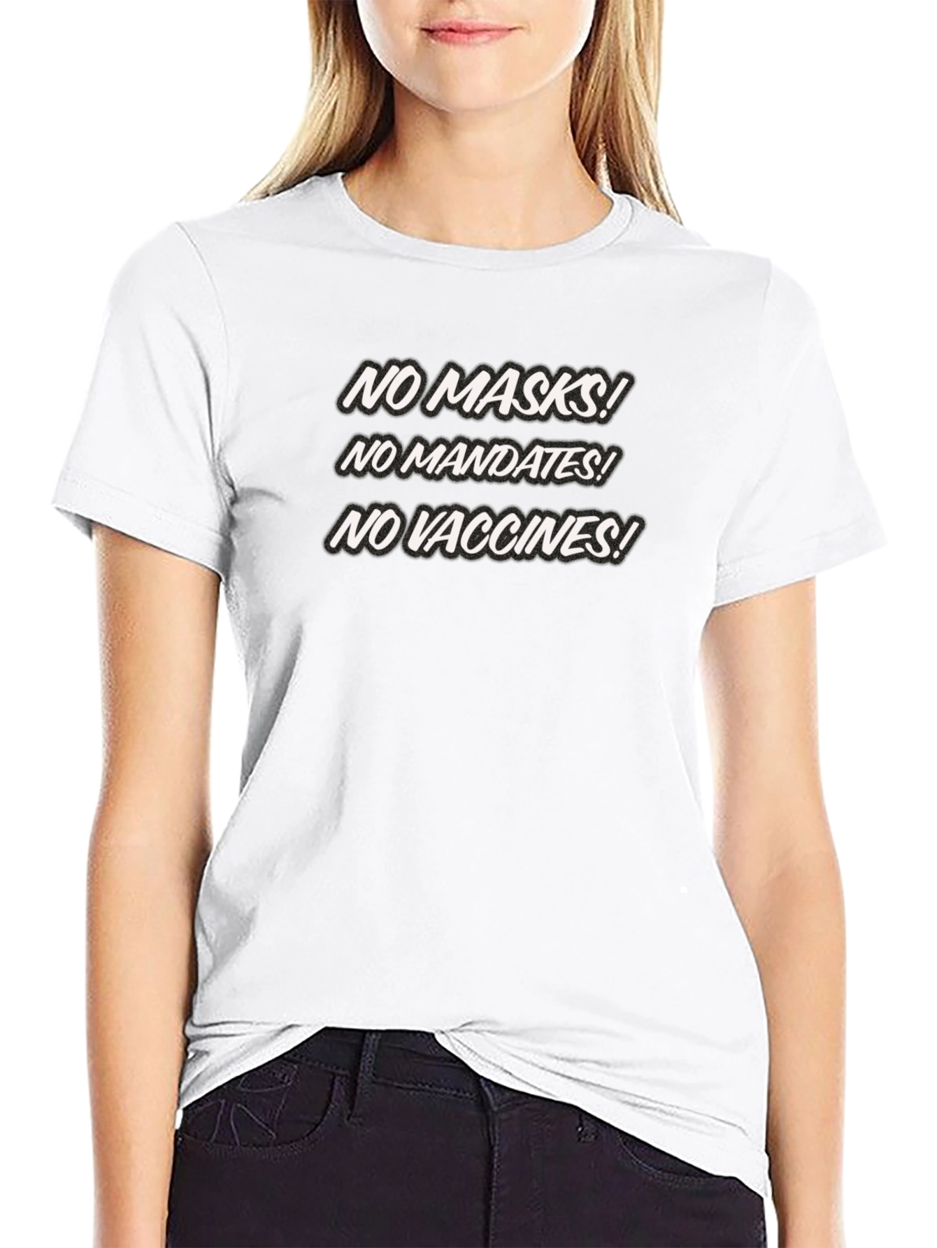 No Masks Mandates Vaccines Black T-Shirt