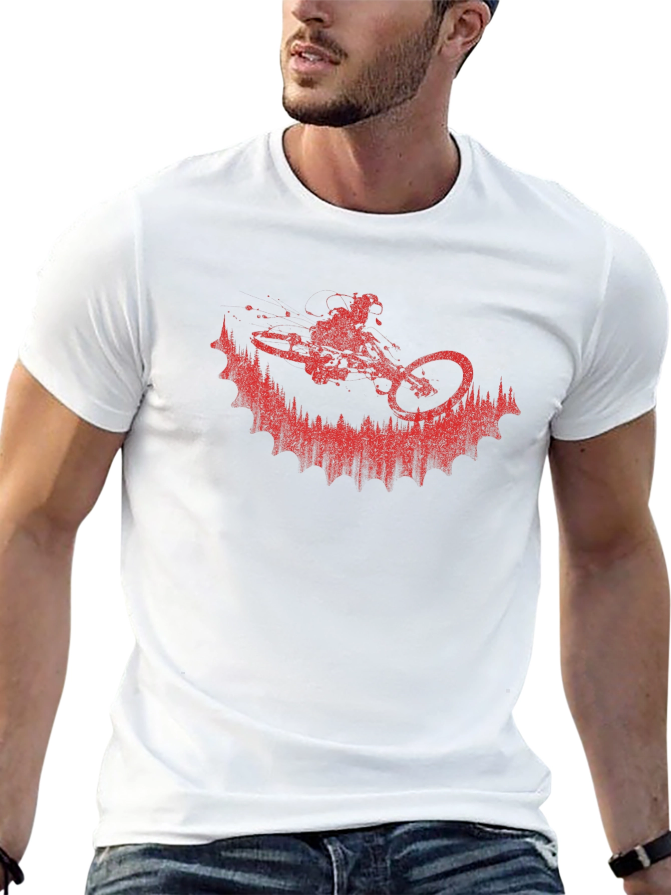Mountain Bike Silhouette Graphic Tee - Ride in Style!