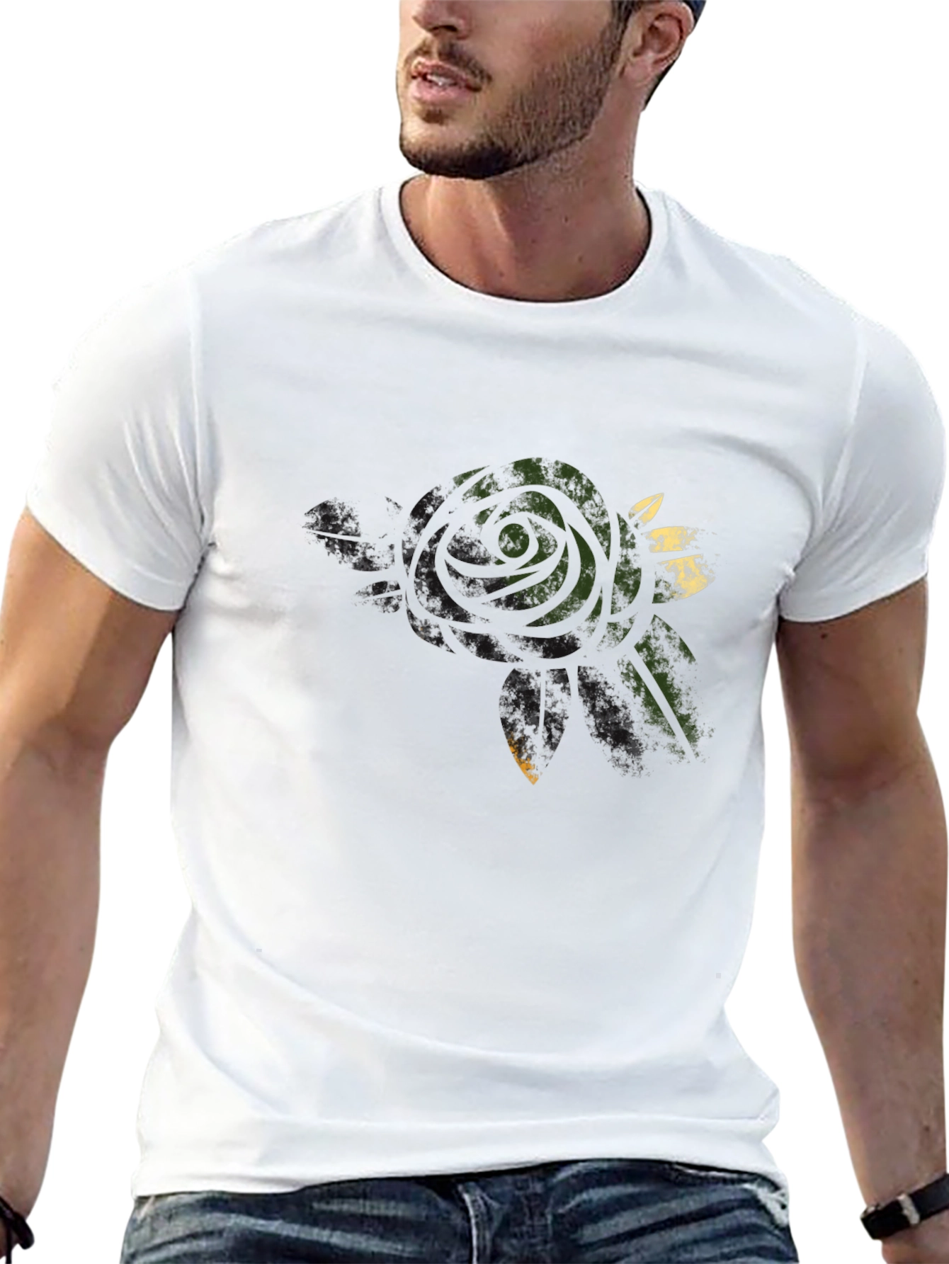 Rose Graphic Black T-Shirt