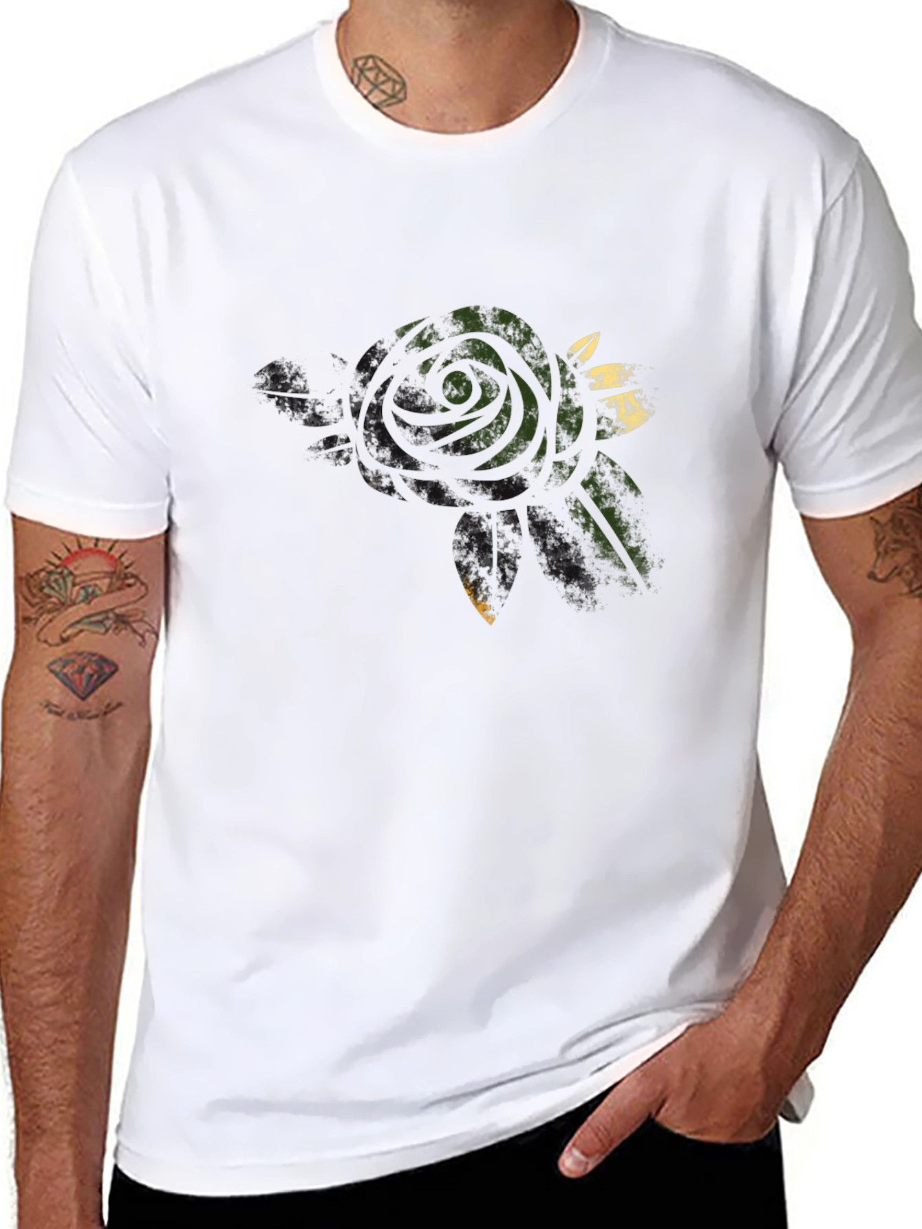 Rose Graphic Black T-Shirt