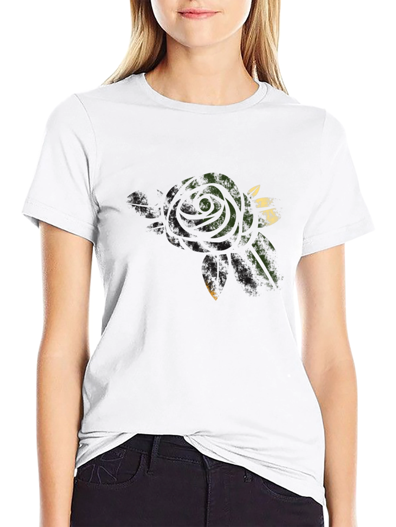 Rose Graphic Black T-Shirt