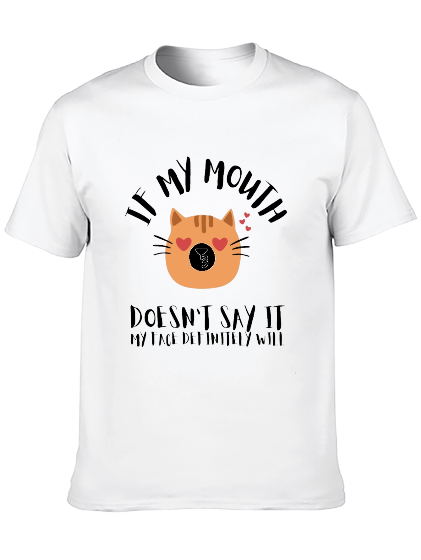 Funny Cat Face Graphic T-Shirt