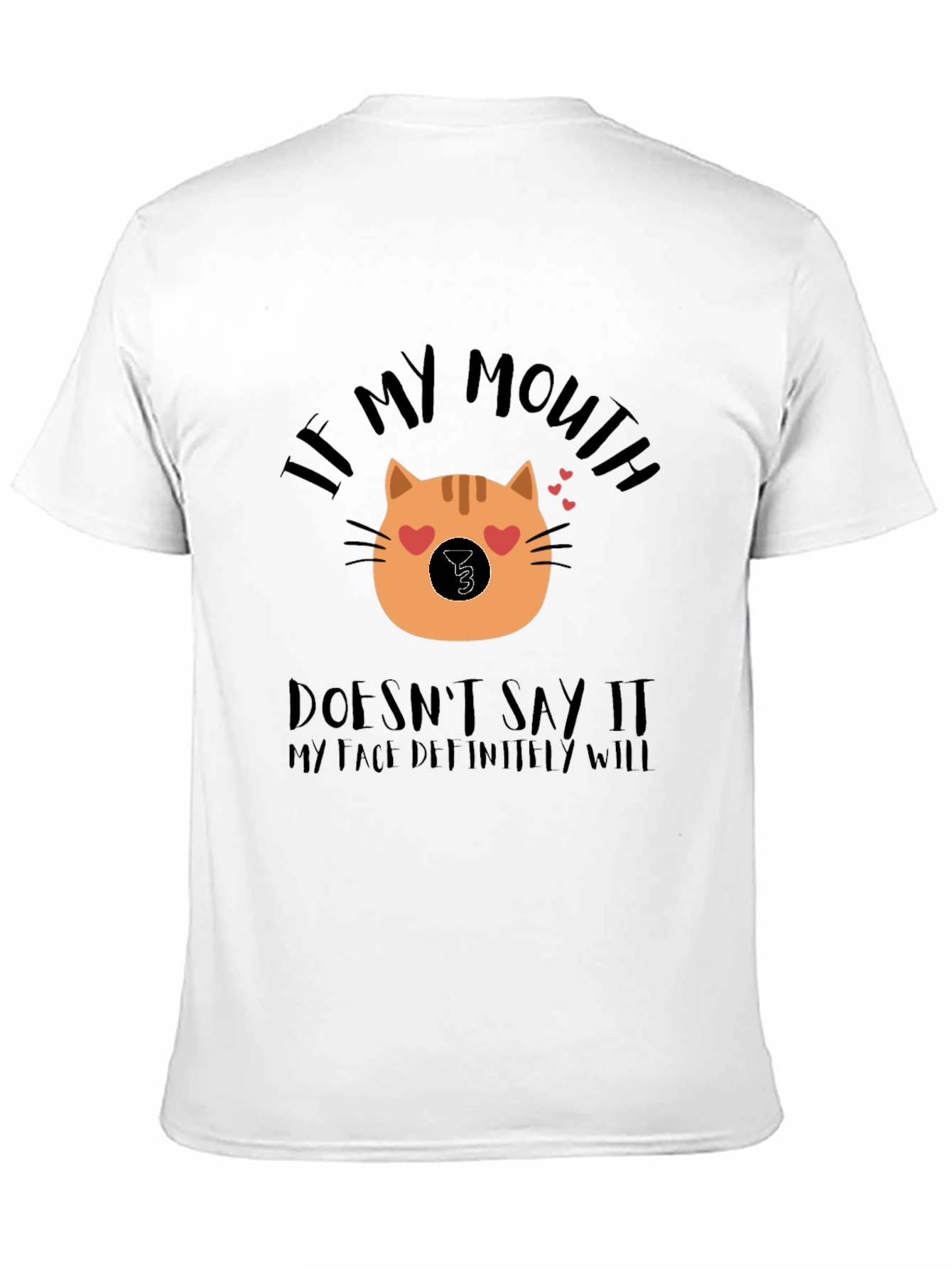 Funny Cat Face Graphic T-Shirt