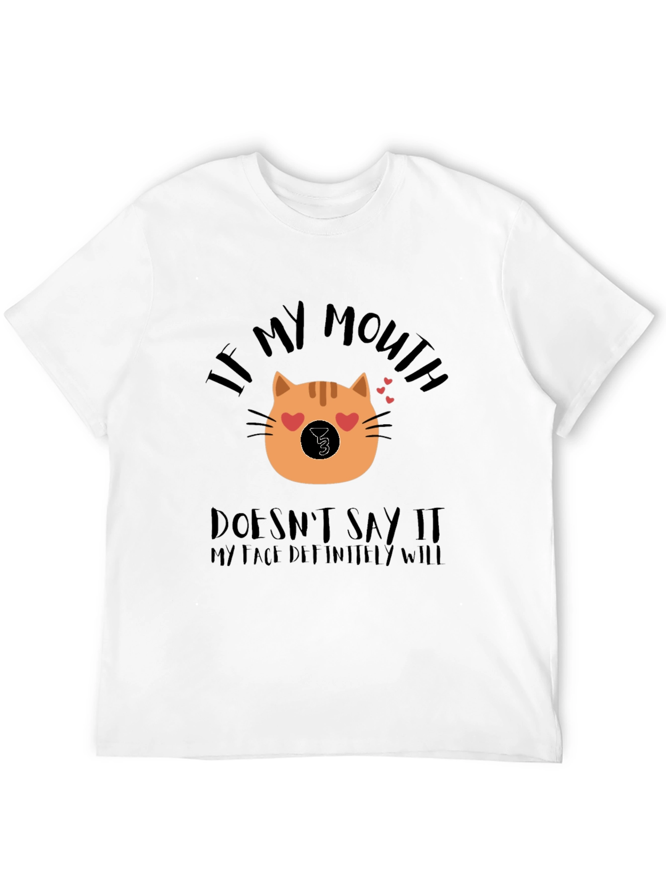 Funny Cat Face Graphic T-Shirt