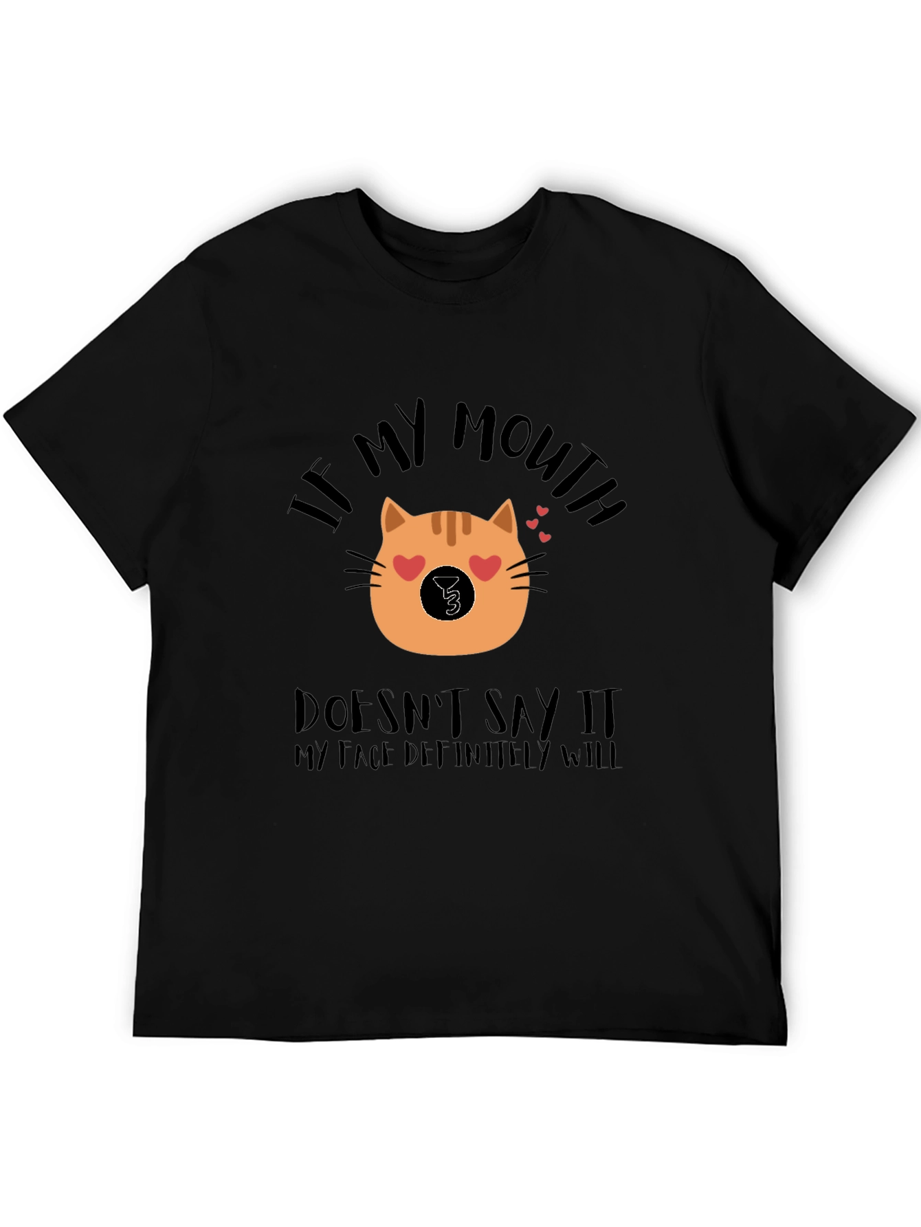 Funny Cat Face Graphic T-Shirt