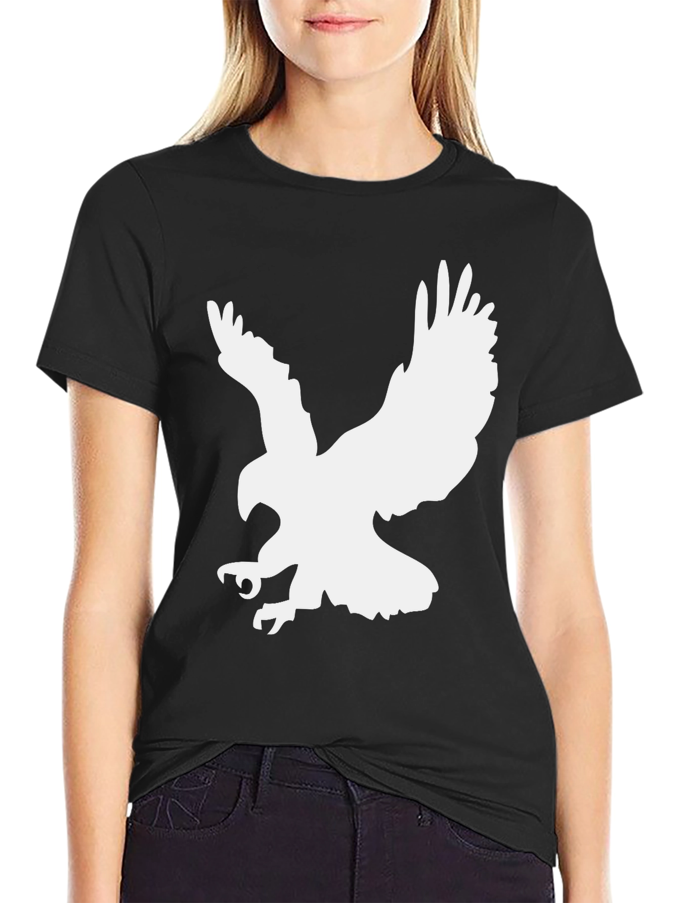 Black Eagle Graphic Tee - Cool Bird Print Shirt