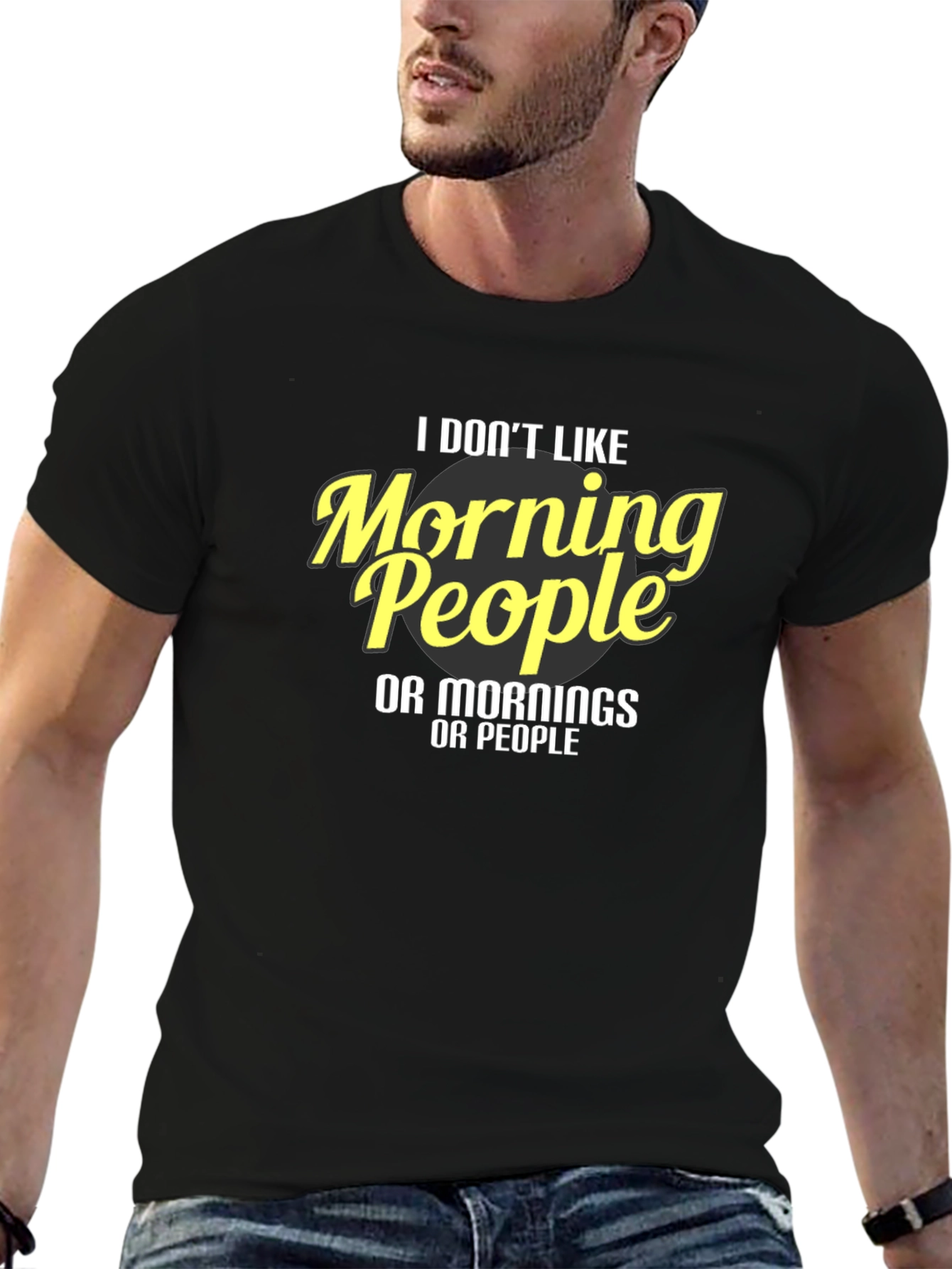 Funny I Dont Like Morning People Graphic Tee
