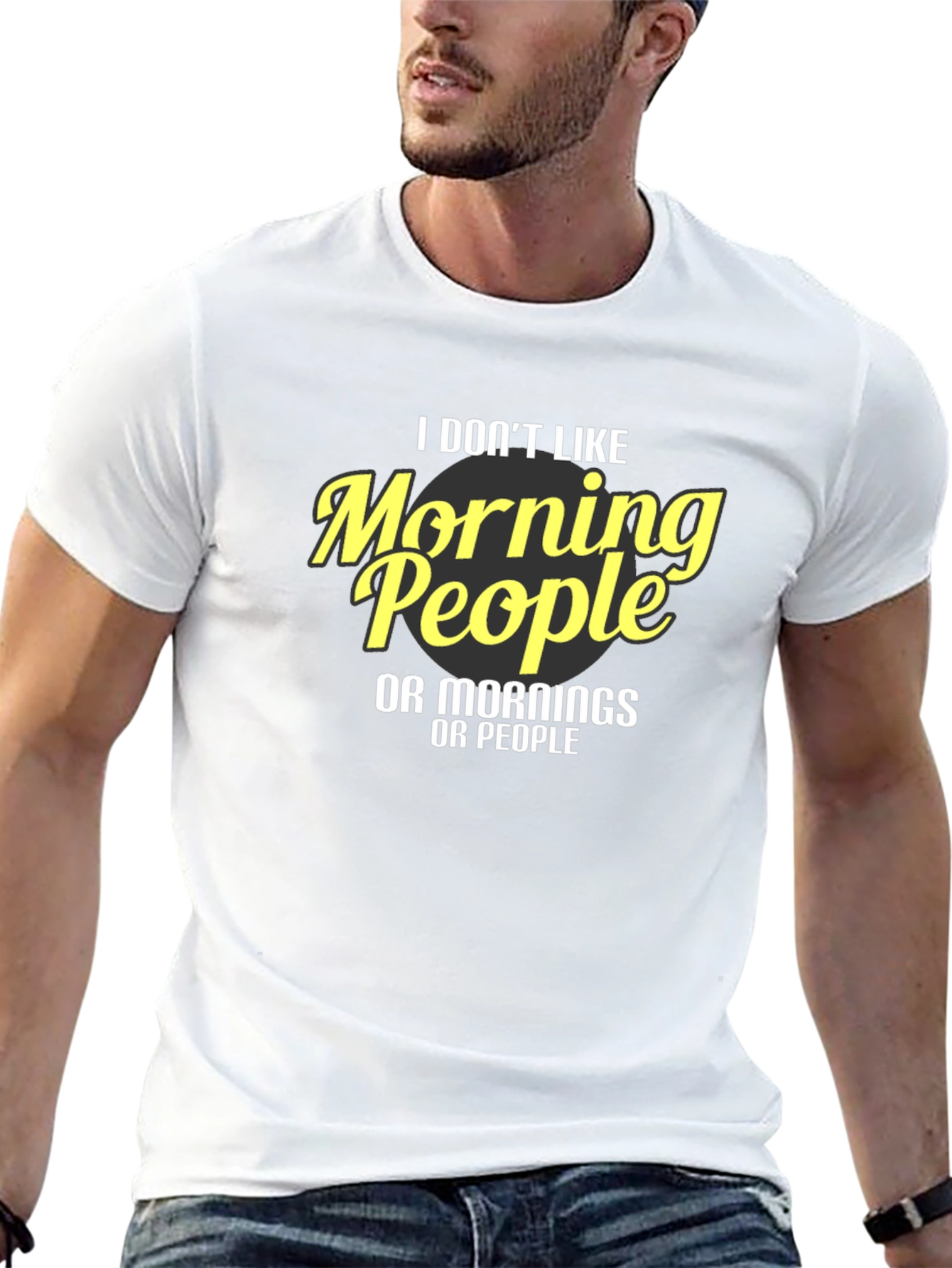 Funny I Dont Like Morning People Graphic Tee
