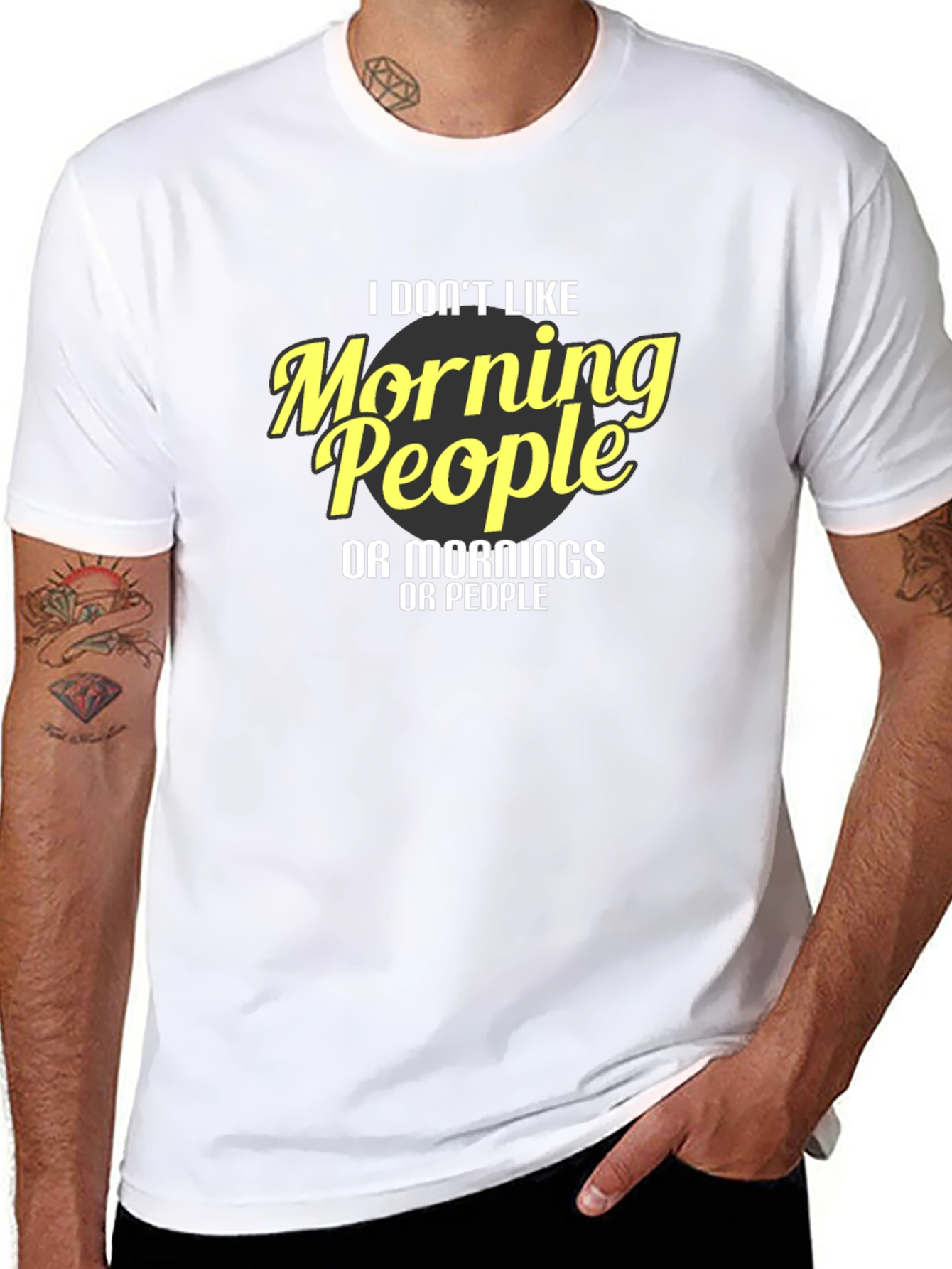 Funny I Dont Like Morning People Graphic Tee