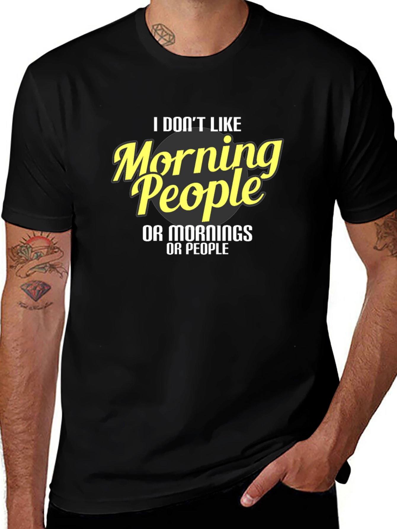 Funny I Dont Like Morning People Graphic Tee