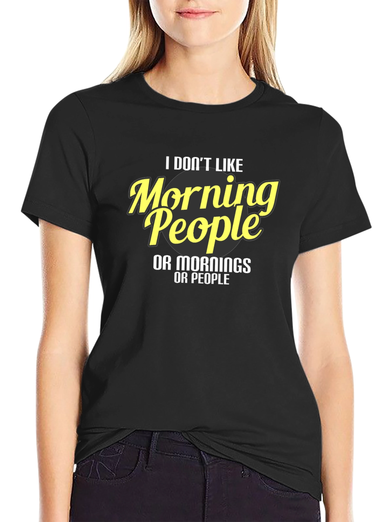 Funny I Dont Like Morning People Graphic Tee