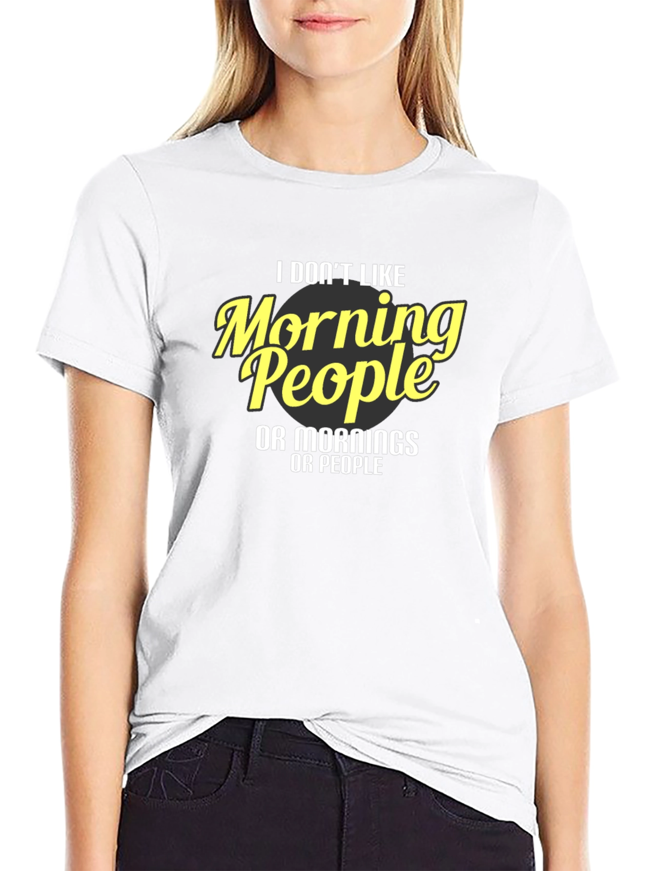 Funny I Dont Like Morning People Graphic Tee