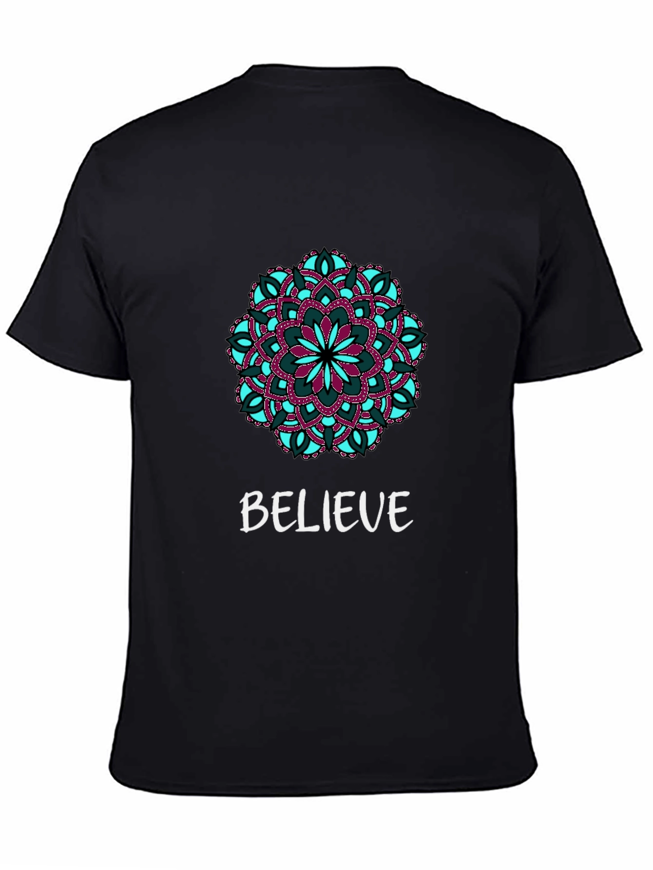 Believe Mandala Graphic Tee - Black