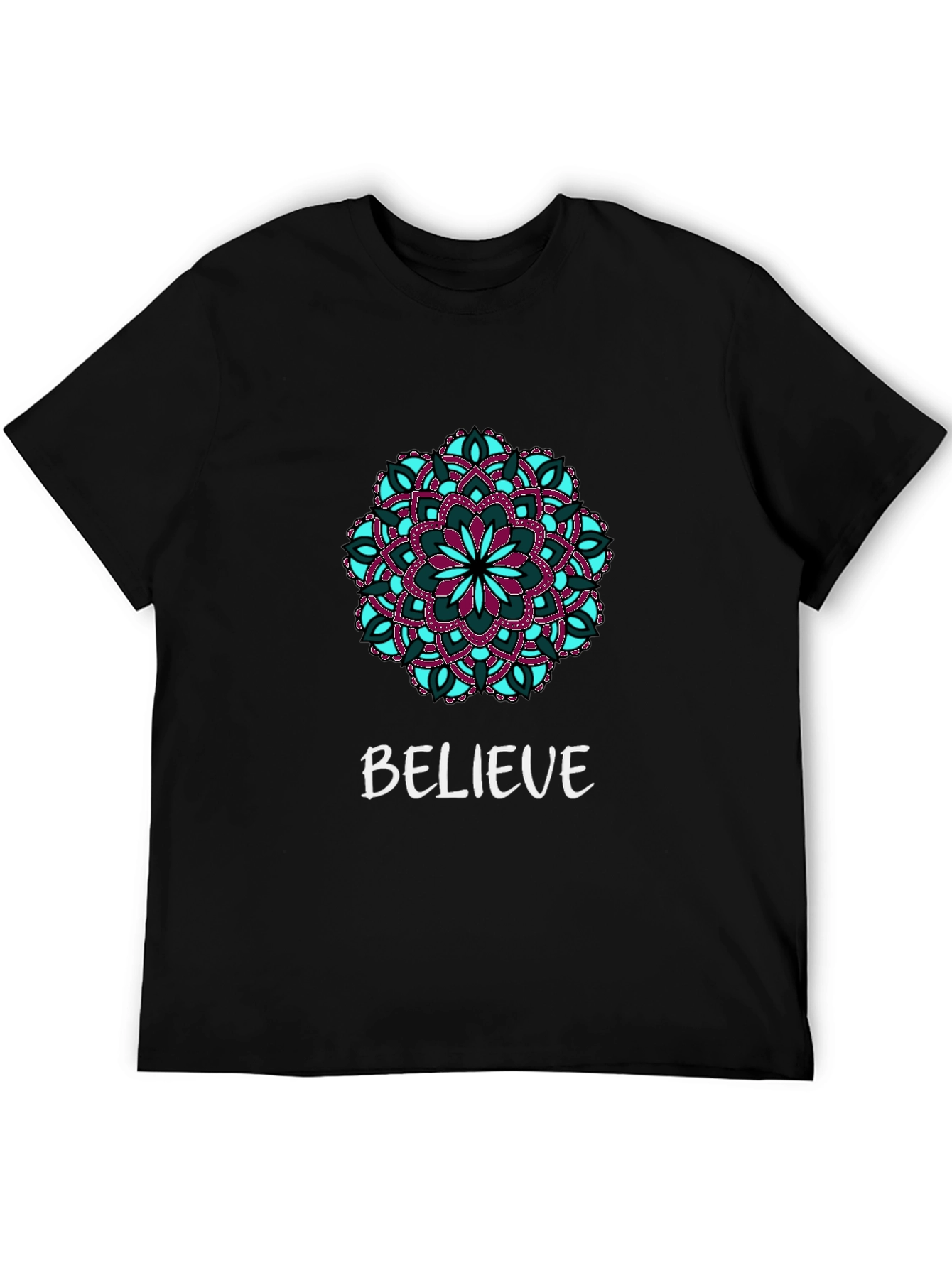 Believe Mandala Graphic Tee - Black