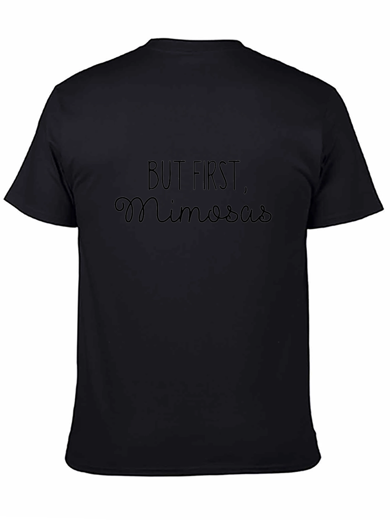But First Mimosas T-Shirt - Black Casual Tee
