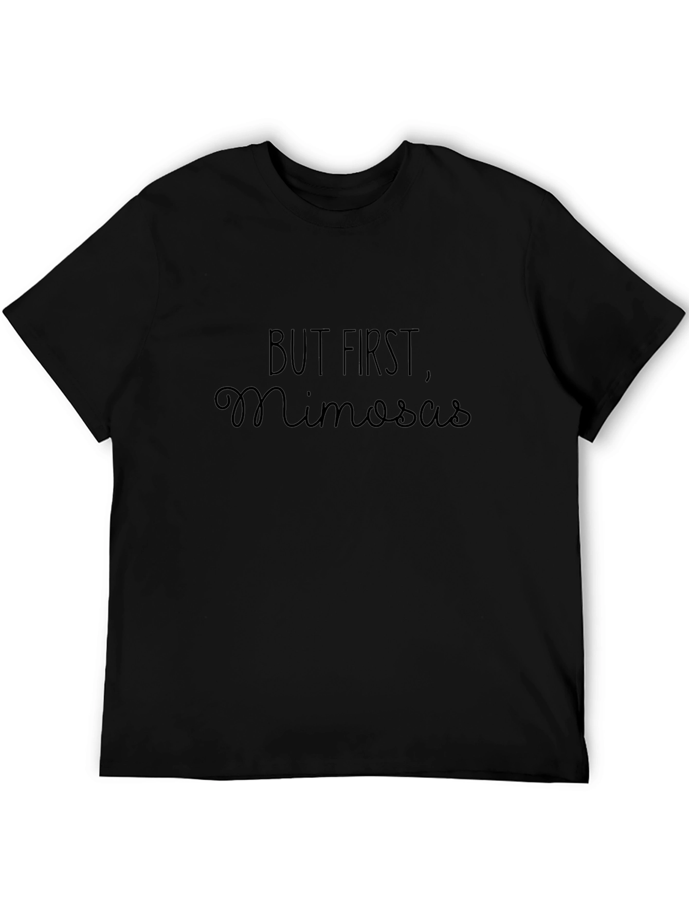 But First Mimosas T-Shirt - Black Casual Tee