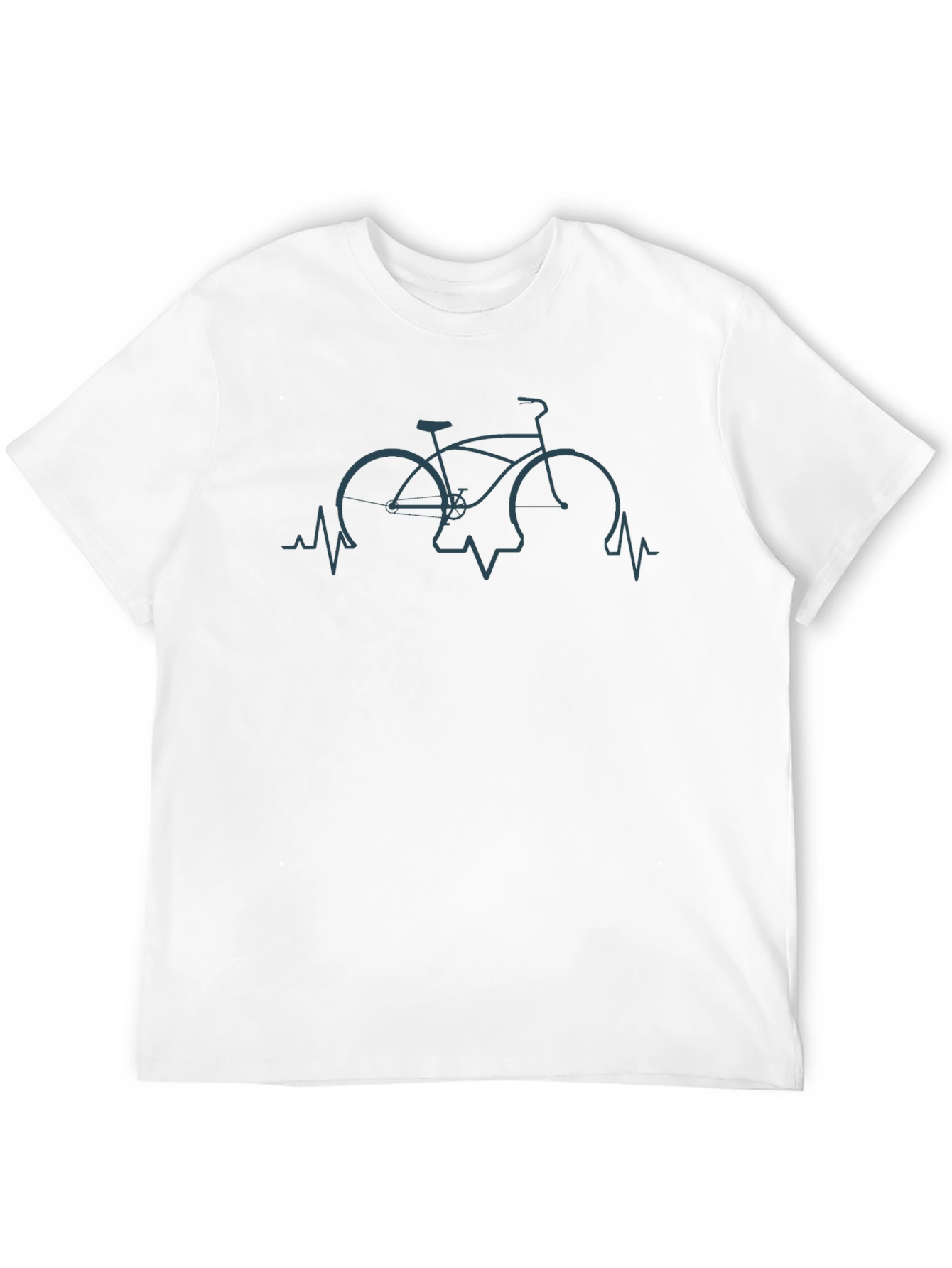 Bicycle Heartbeat Graphic Tee - Black Cotton T-Shirt