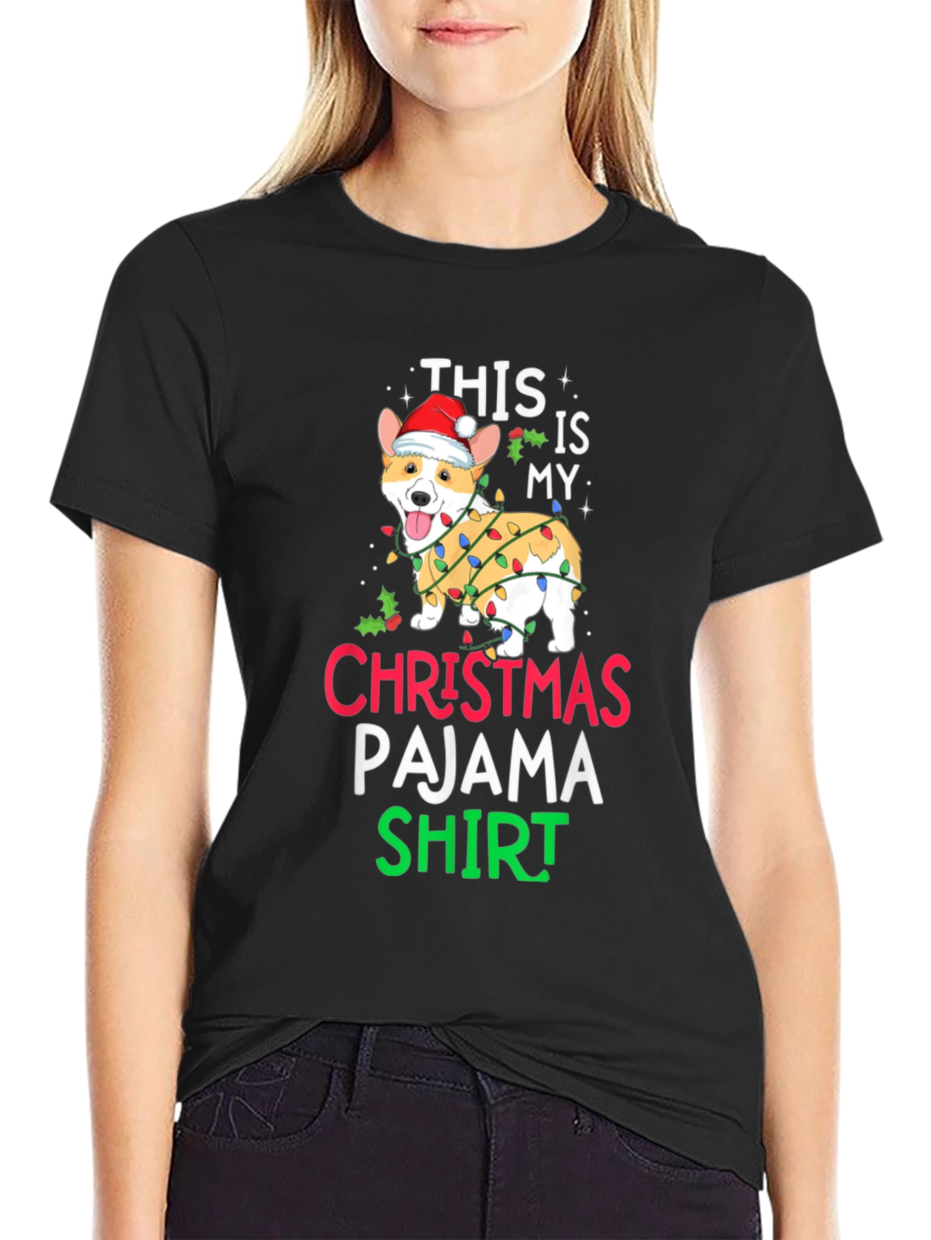 Christmas Pajama Dog T-Shirt