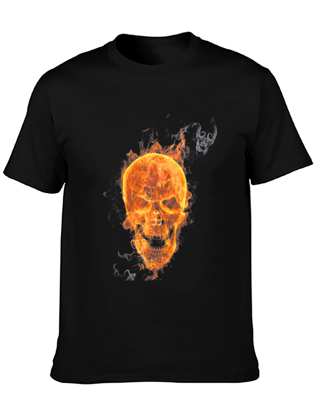 Flaming Skull Graphic Tee - Mens Black T-Shirt