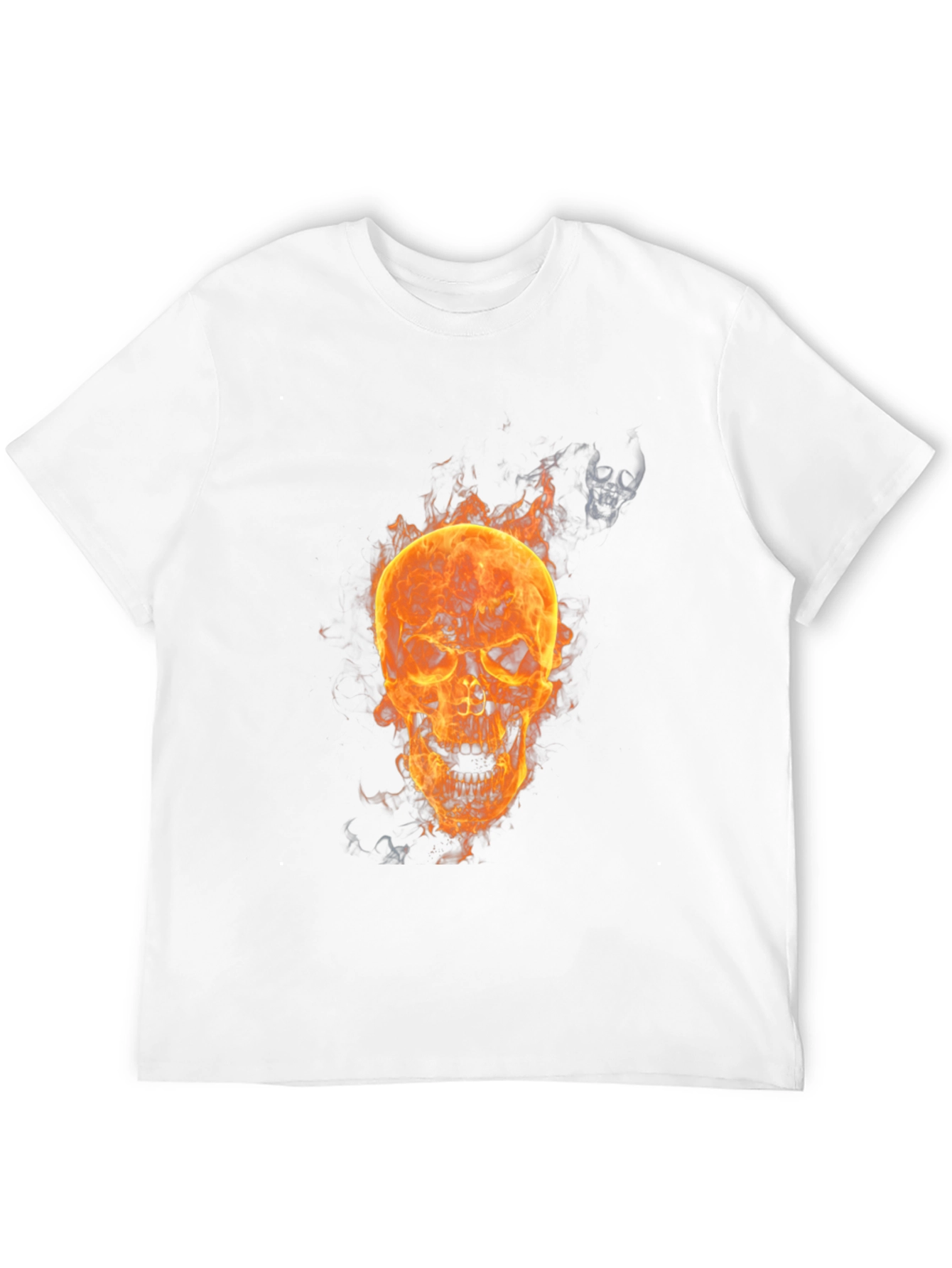 Flaming Skull Graphic Tee - Mens Black T-Shirt