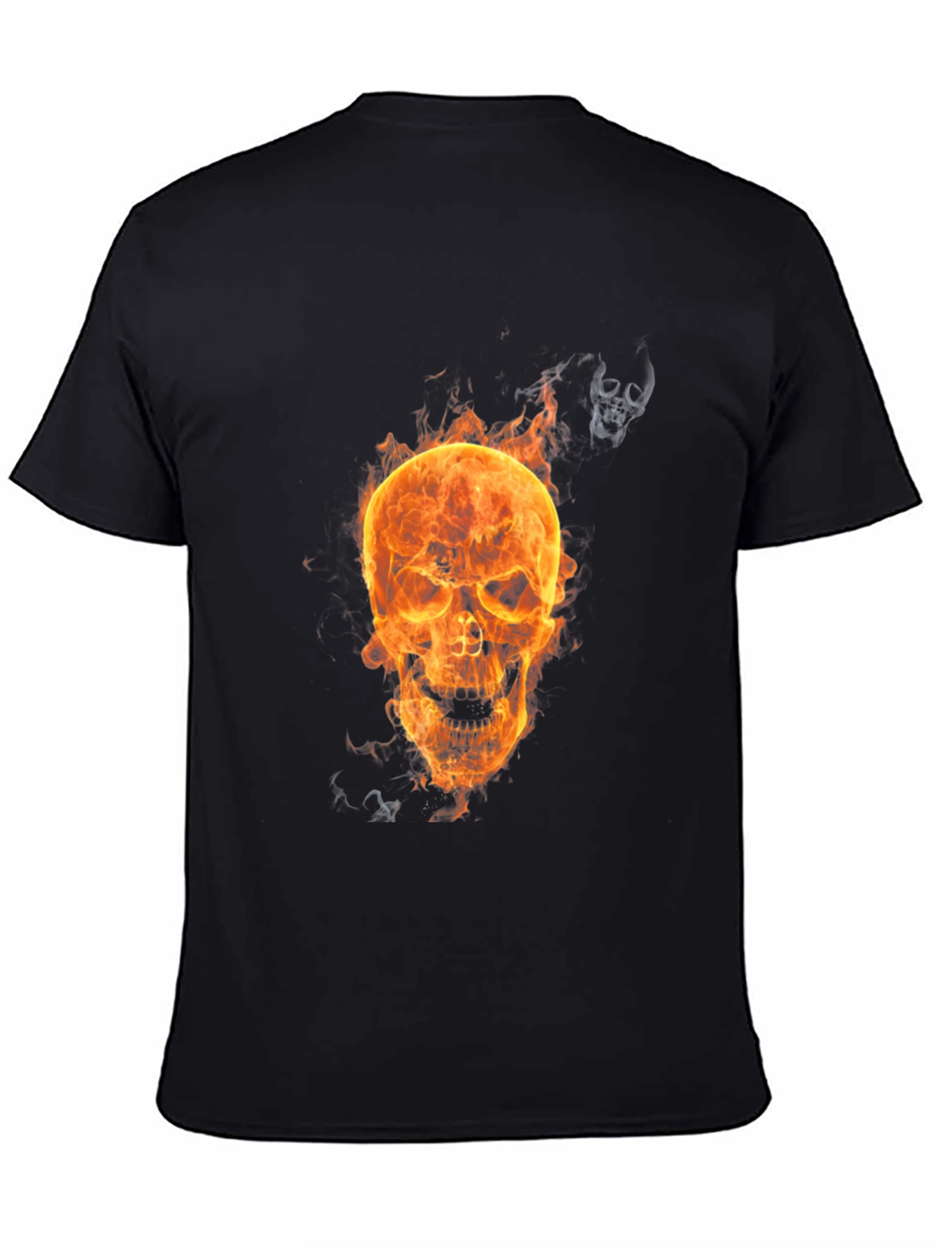 Flaming Skull Graphic Tee - Mens Black T-Shirt