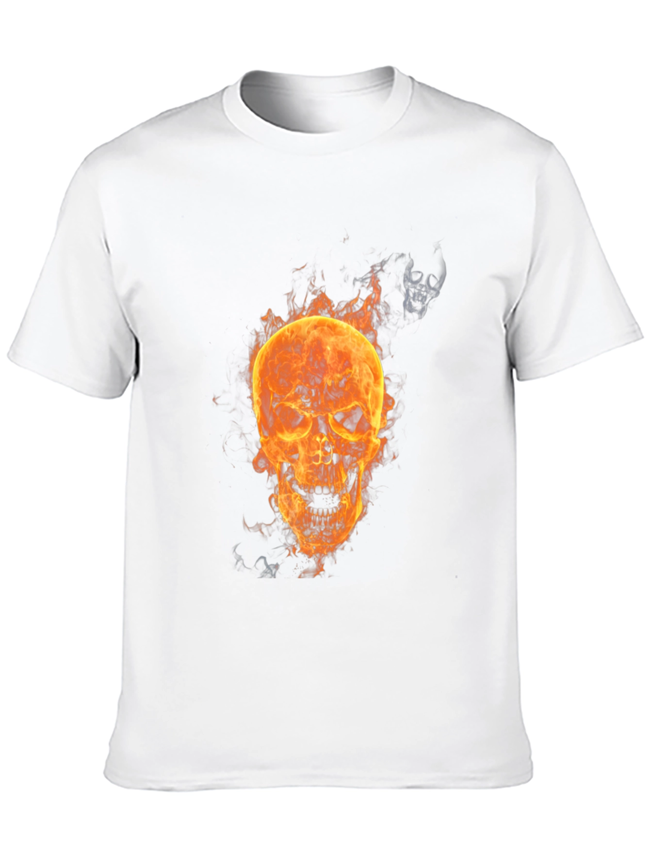 Flaming Skull Graphic Tee - Mens Black T-Shirt