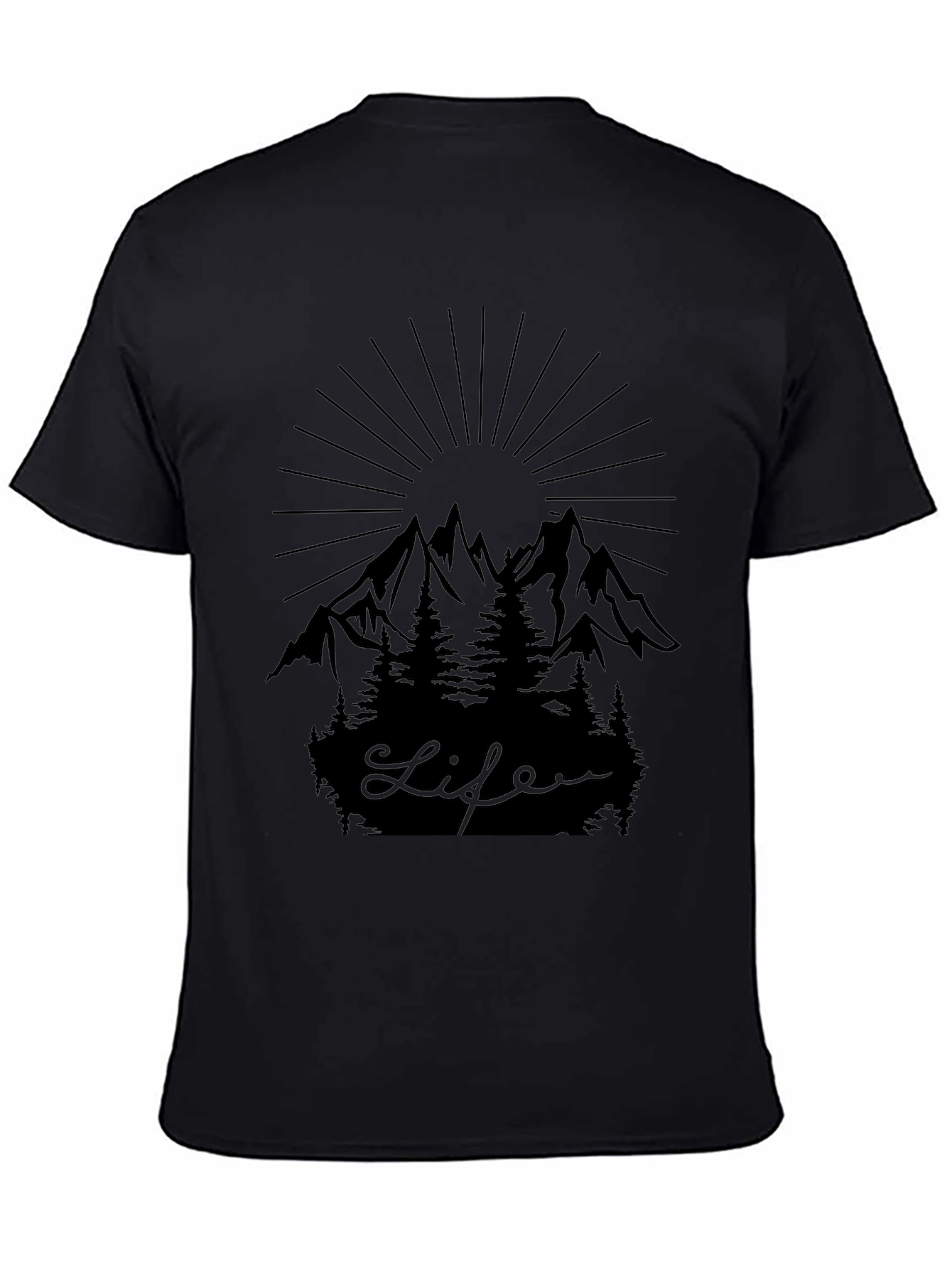 Nature Lovers Black Mountain Life T-Shirt