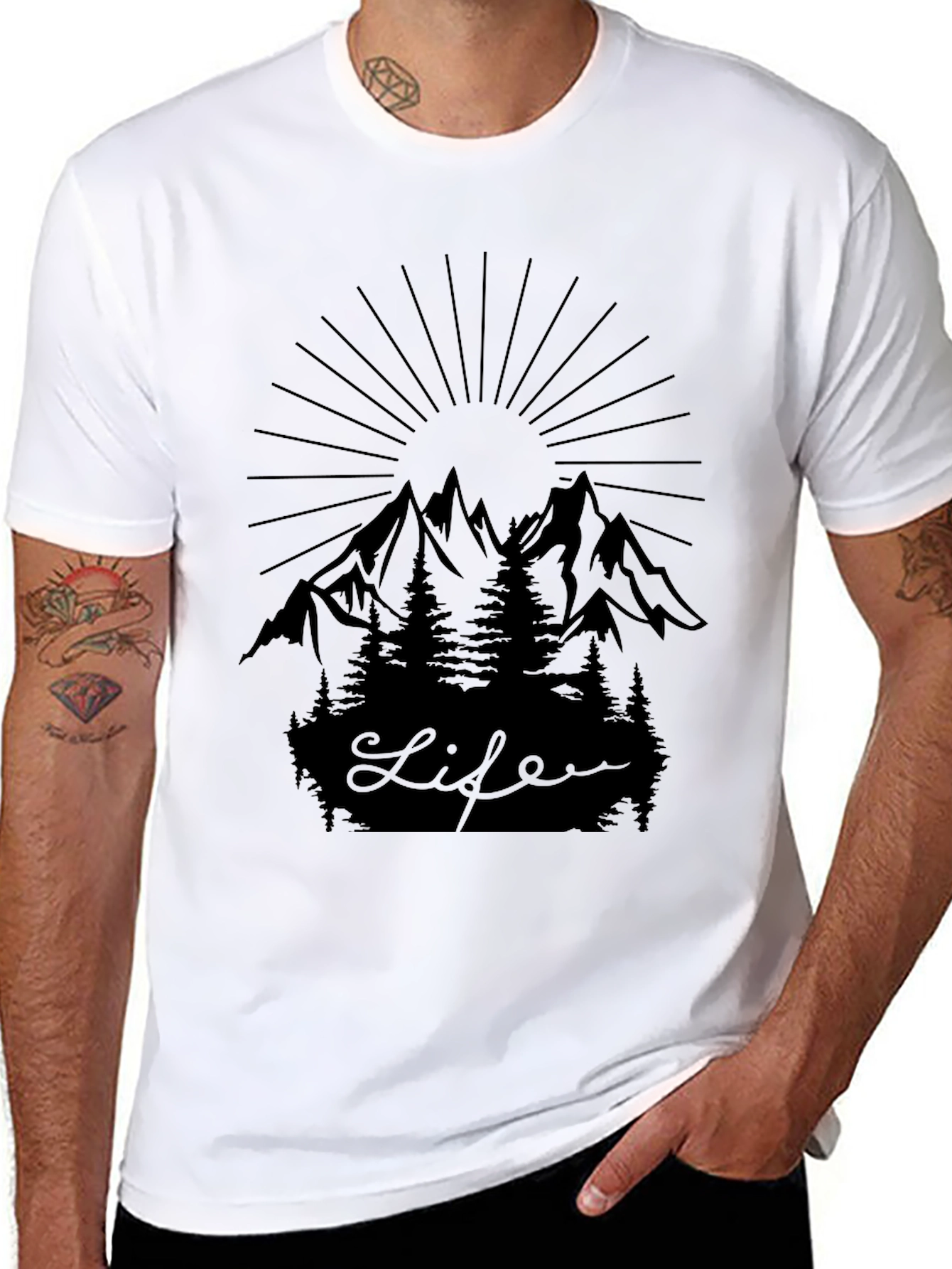 Nature Lovers Black Mountain Life T-Shirt