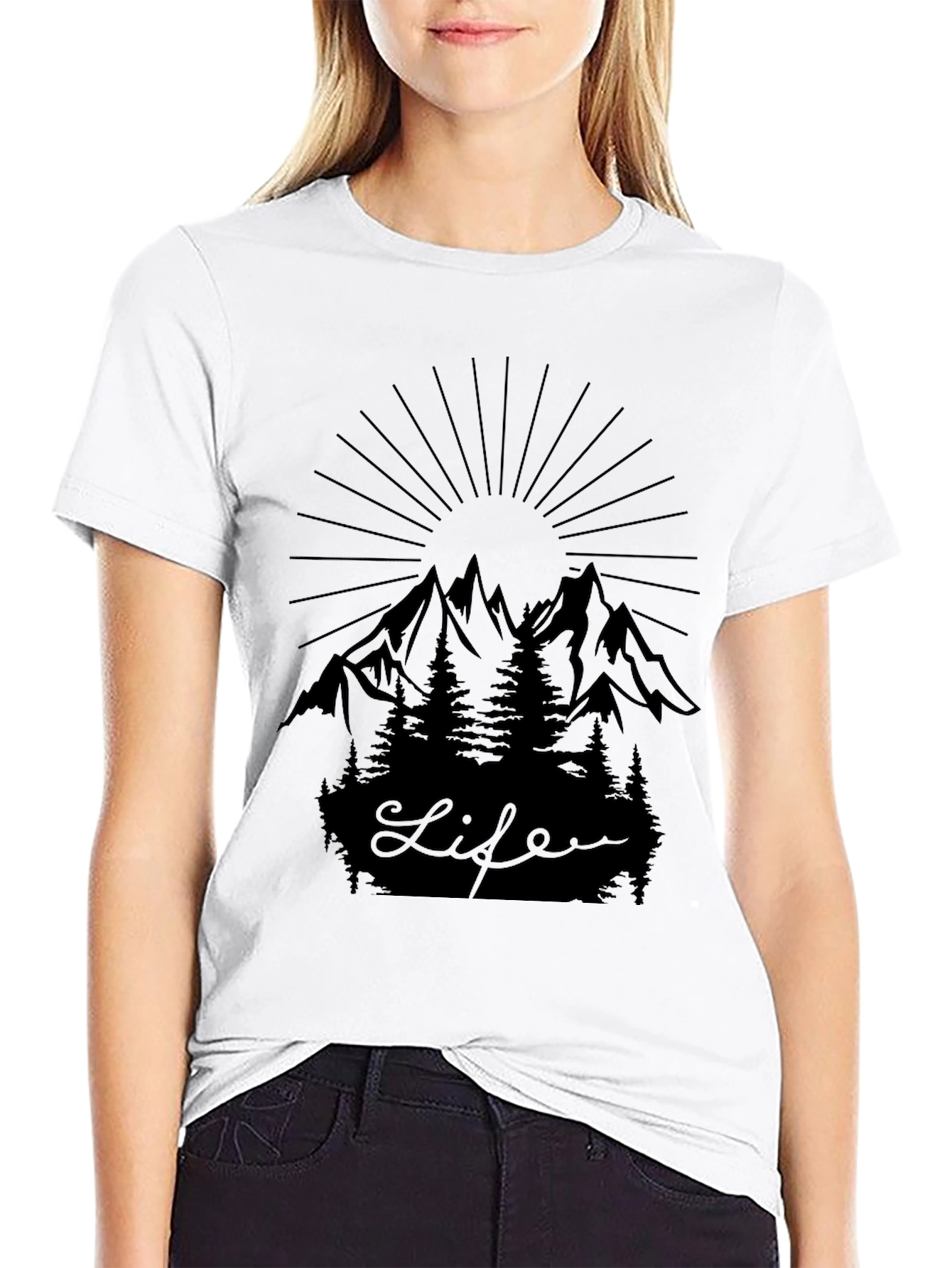 Nature Lovers Black Mountain Life T-Shirt