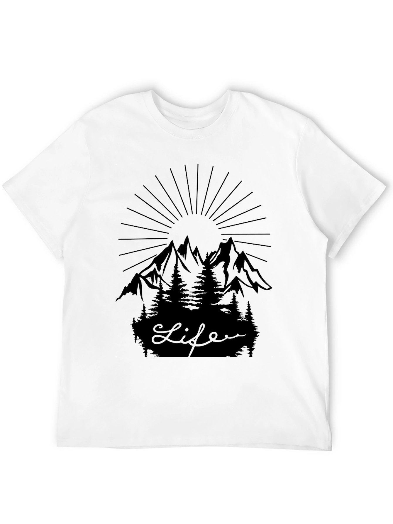 Nature Lovers Black Mountain Life T-Shirt
