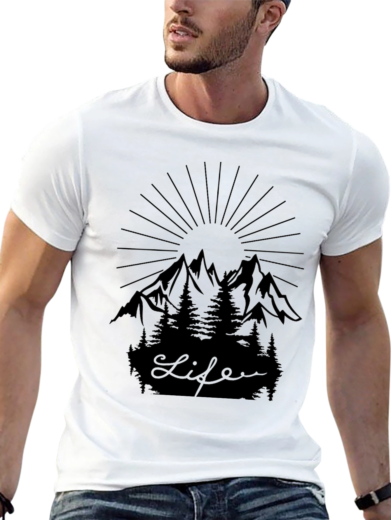 Nature Lovers Black Mountain Life T-Shirt