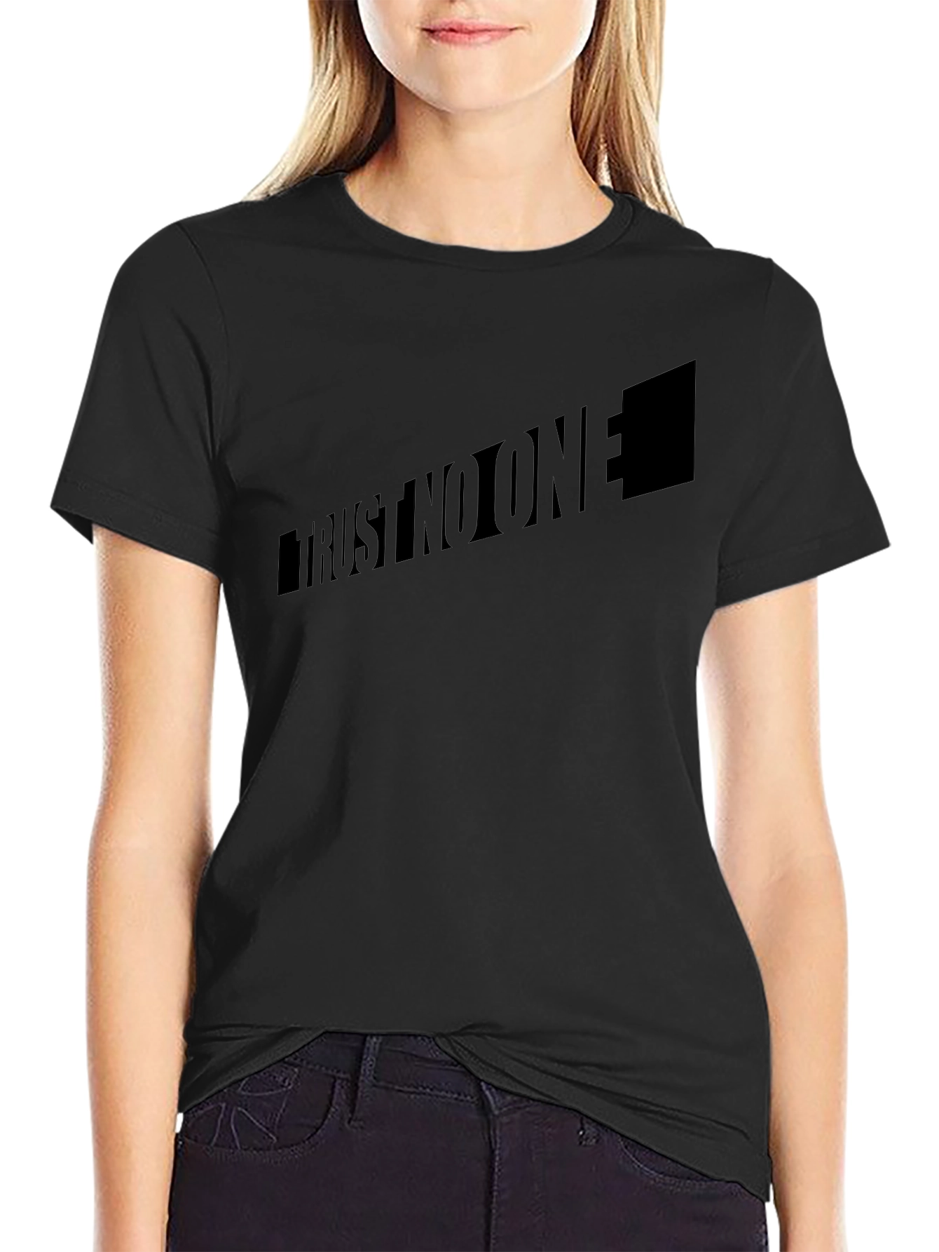 Trust No One Black Graphic T-Shirt