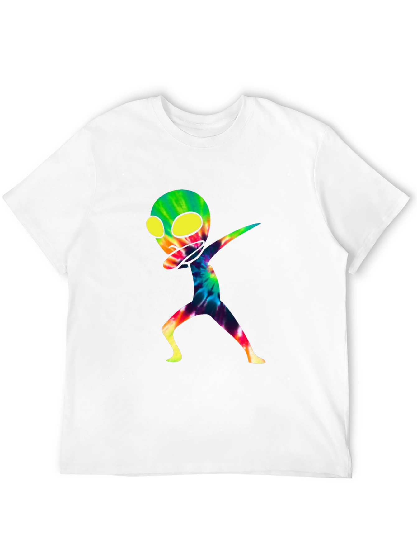 Dabbing Alien Graphic Tee - Cool Tie-Dye Design