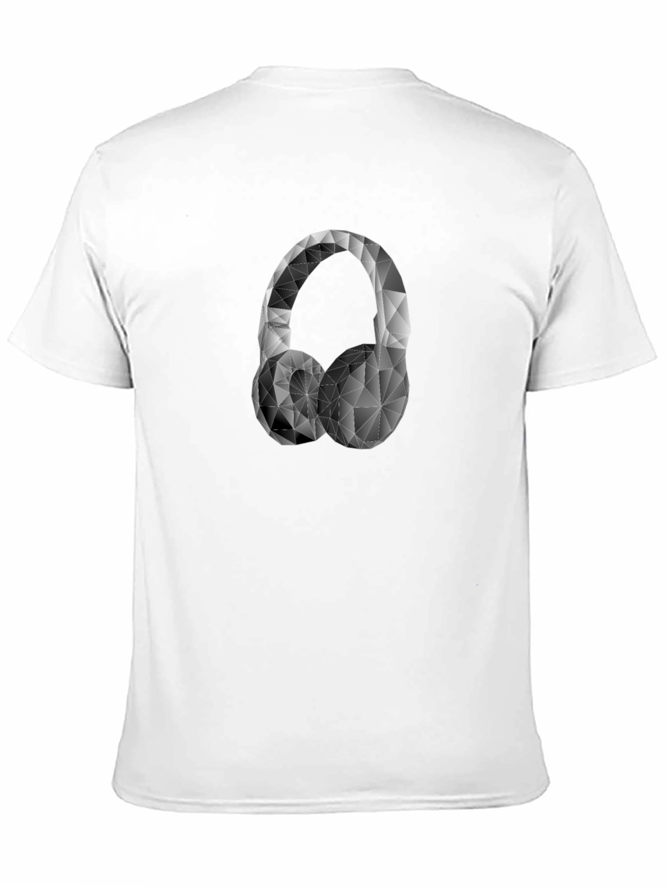 Geometric Headphones Graphic Tee - Black