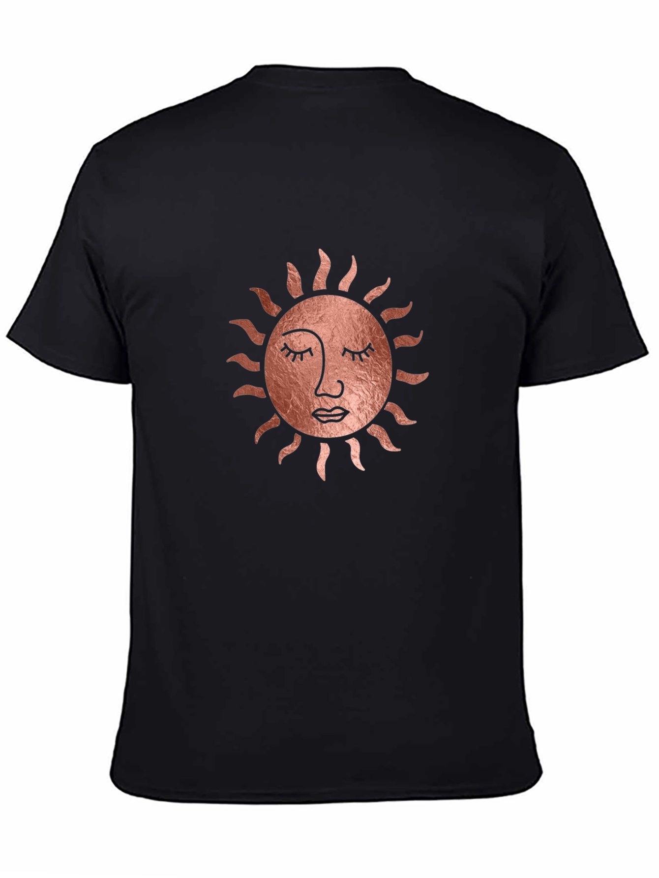 Sun Face Graphic Tee - Stylish Black T-Shirt