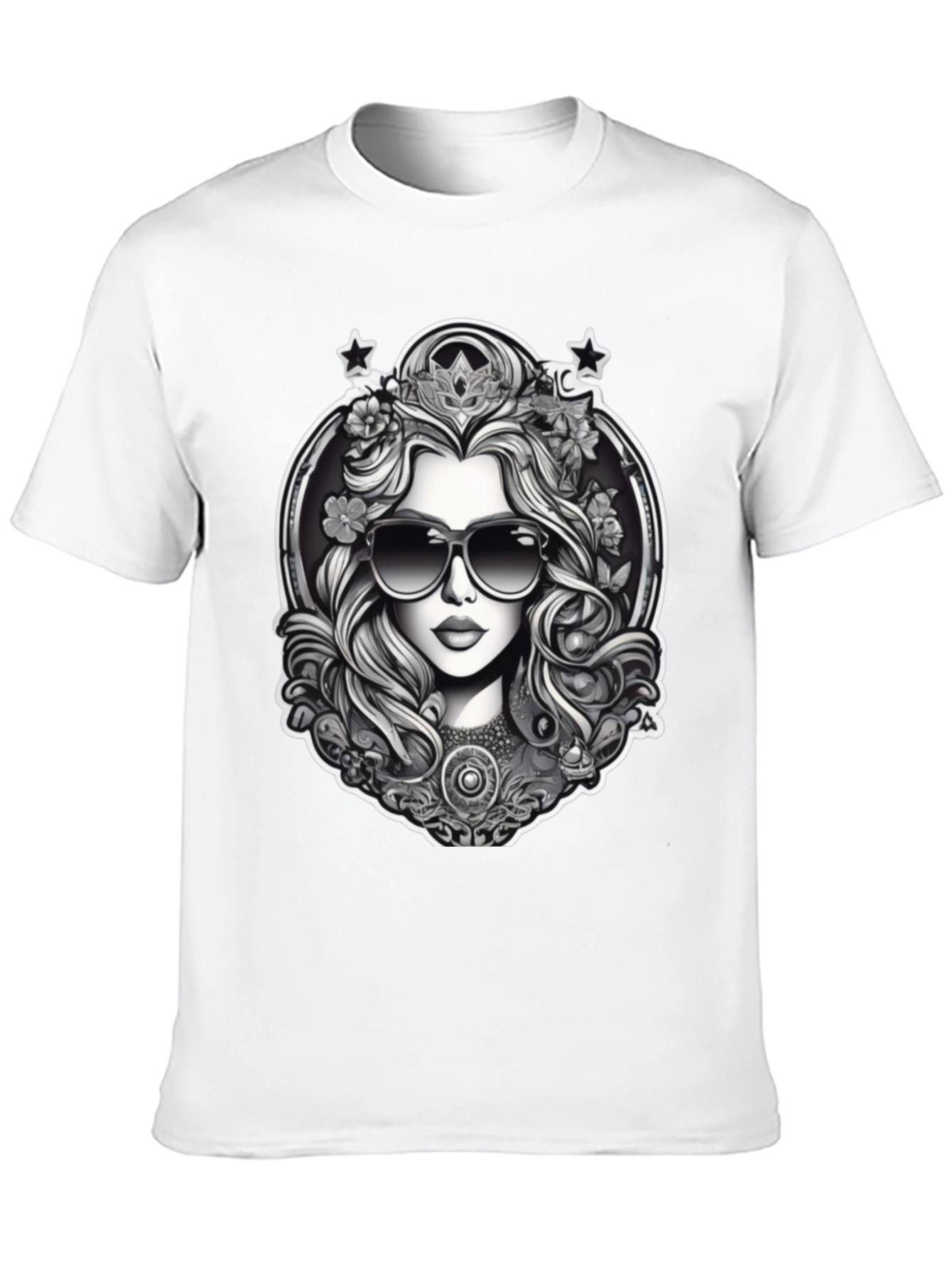 Black T-Shirt with Queen Graphic