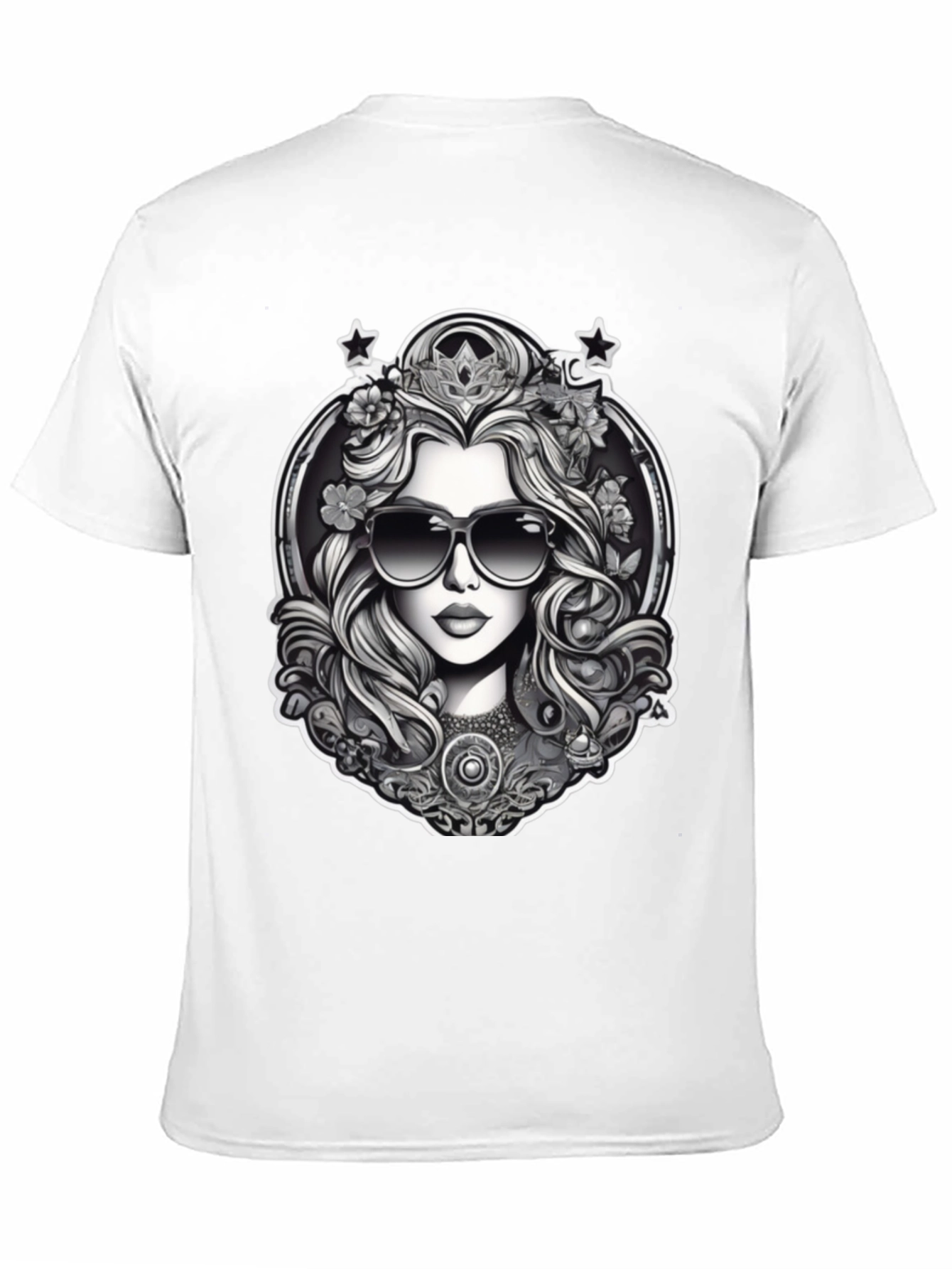 Black T-Shirt with Queen Graphic