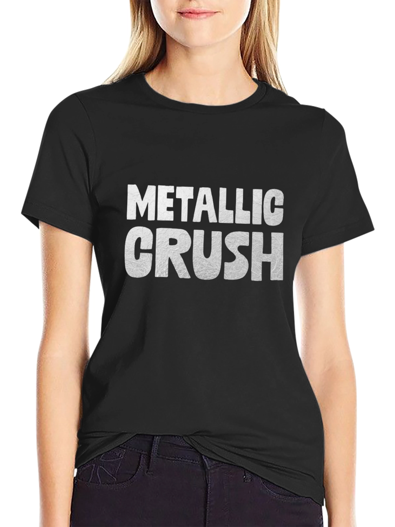 Metallic Crush Black T-Shirt
