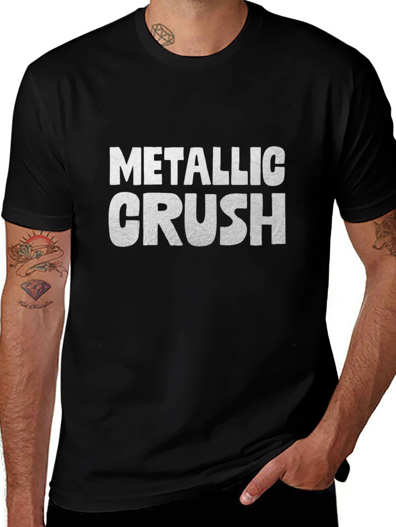 Metallic Crush Black T-Shirt
