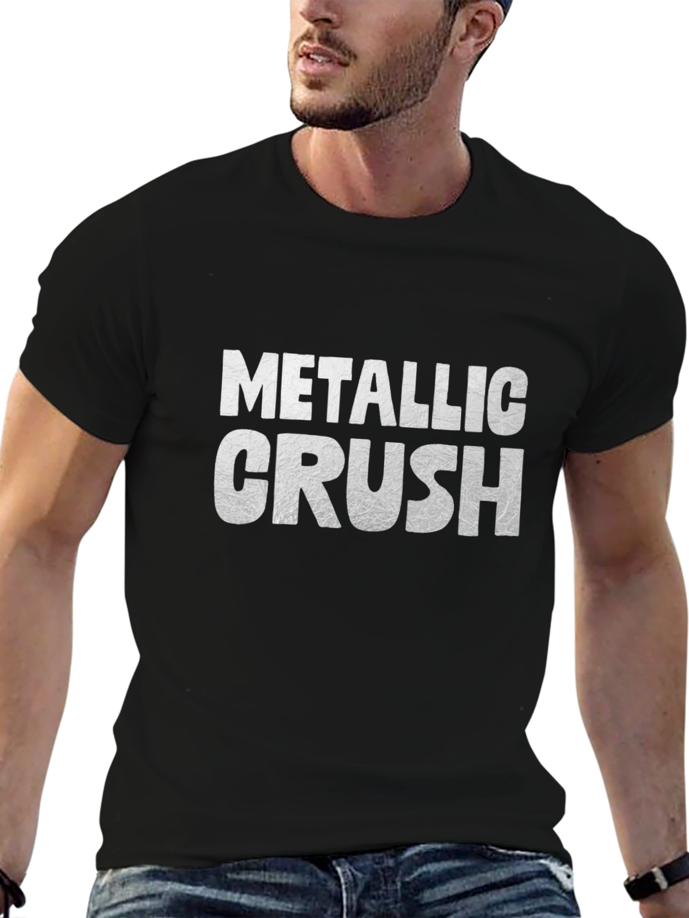 Metallic Crush Black T-Shirt
