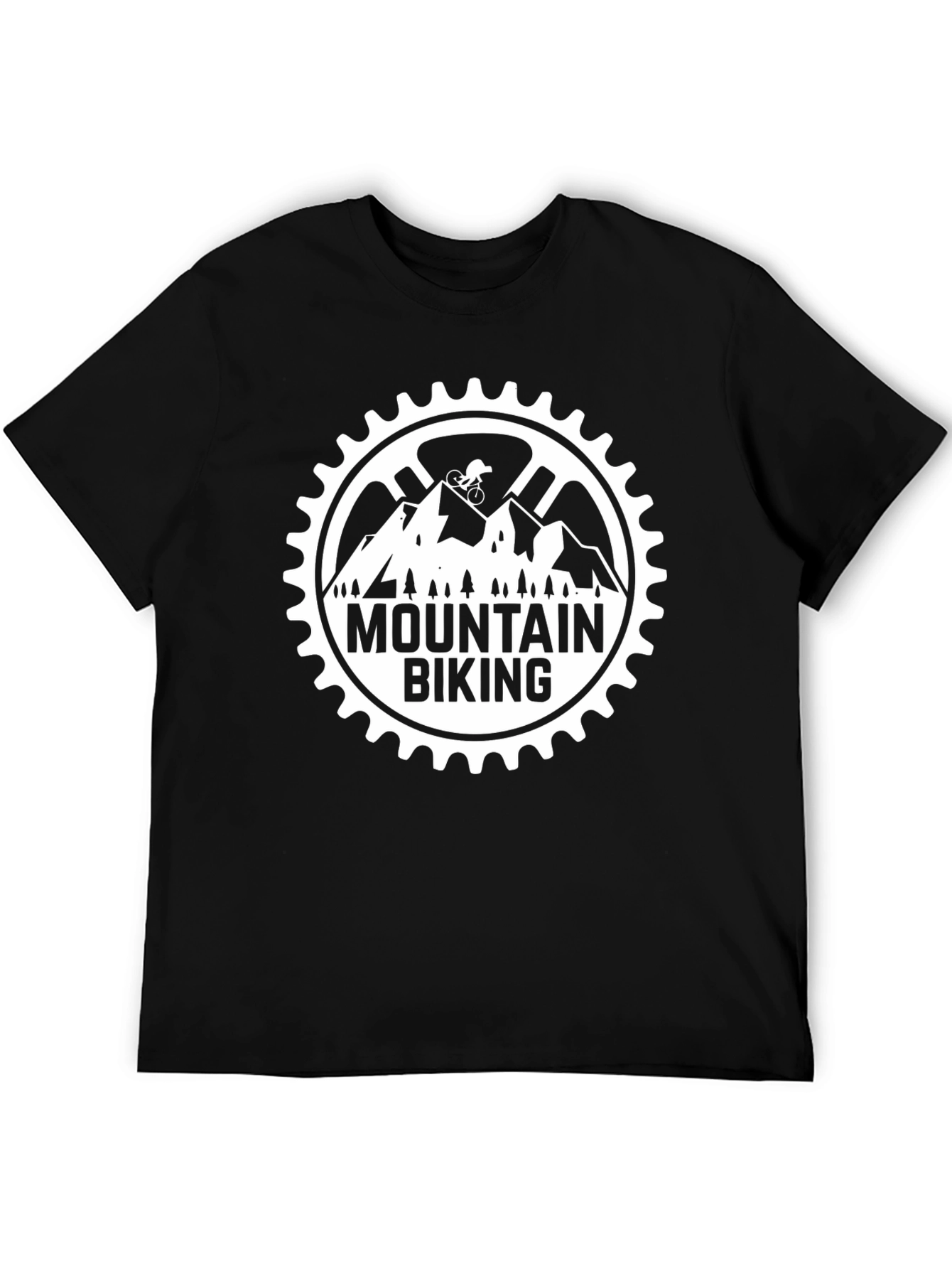 Mountain Biking Graphic Tee - Black