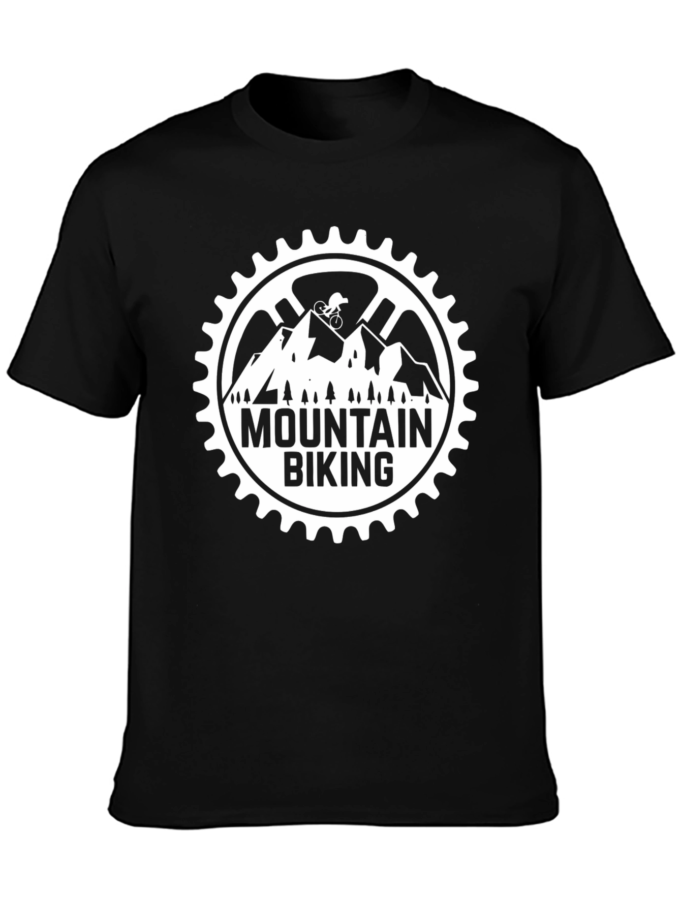 Mountain Biking Graphic Tee - Black