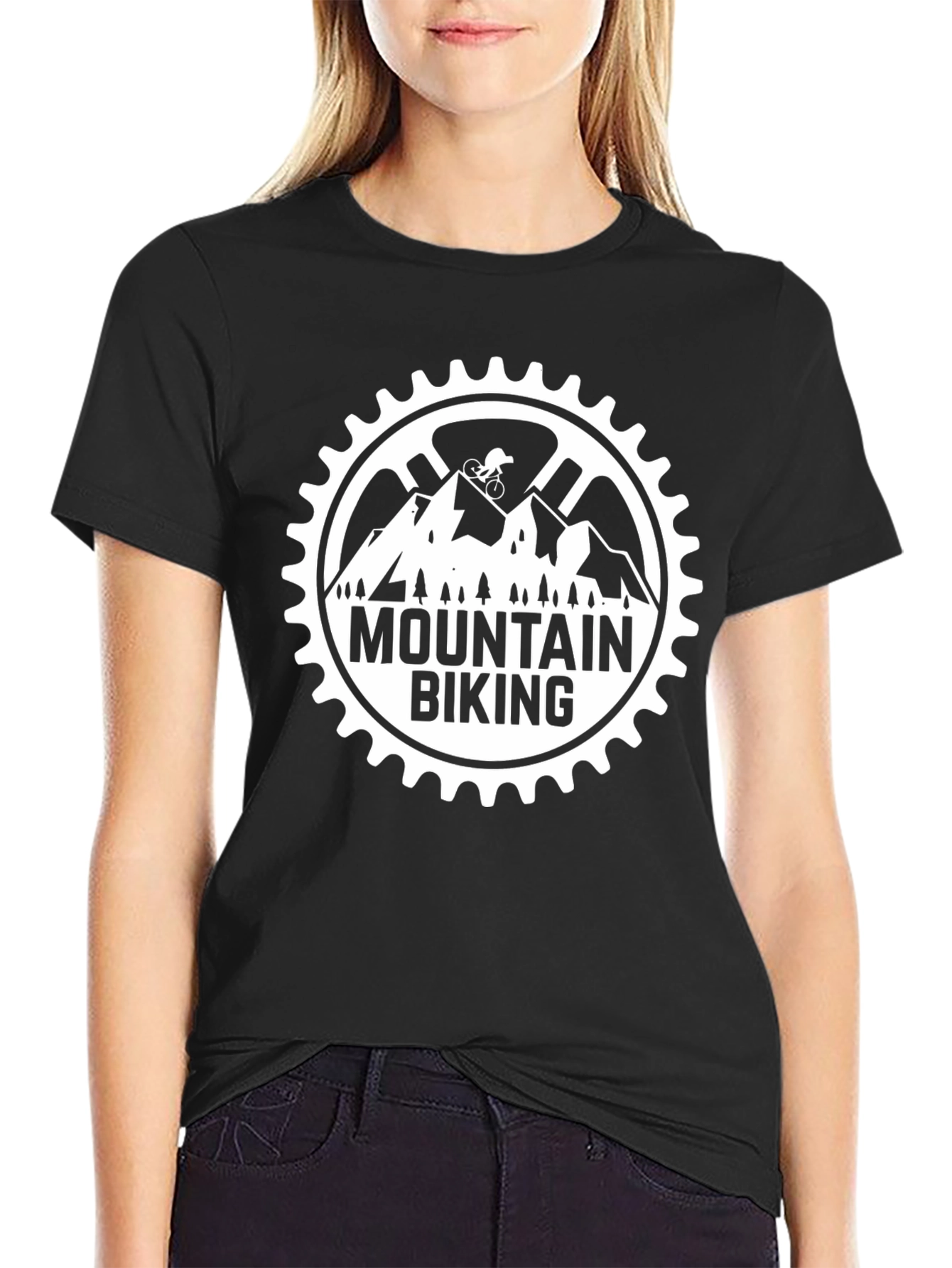 Mountain Biking Graphic Tee - Black