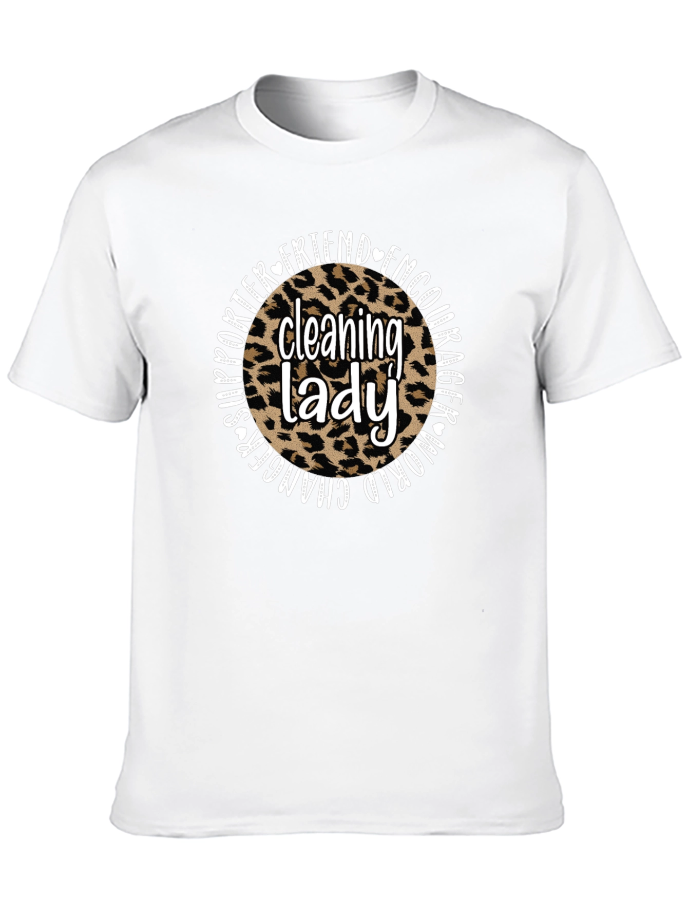 Cleaning Lady Leopard Print Graphic Tee
