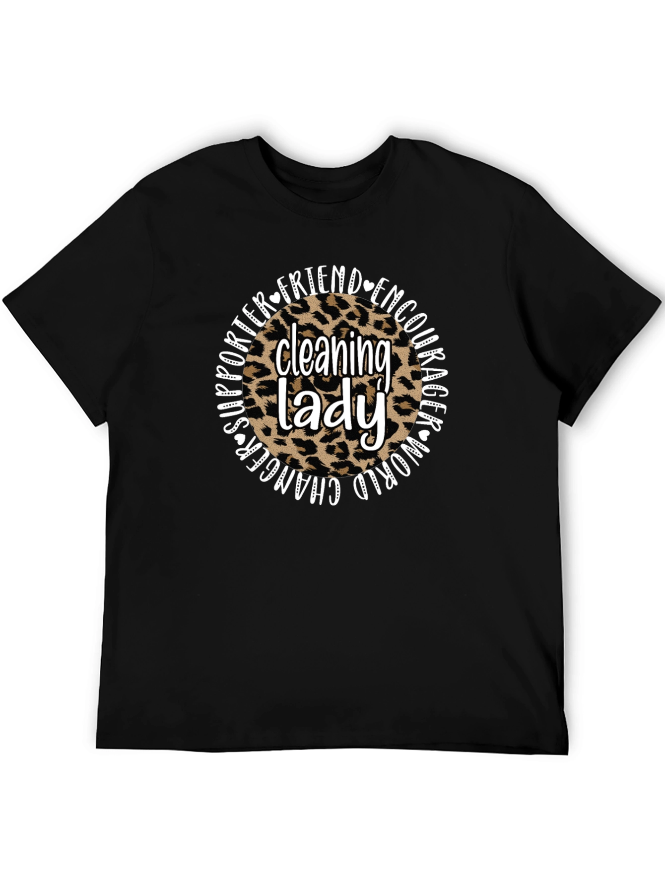 Cleaning Lady Leopard Print Graphic Tee