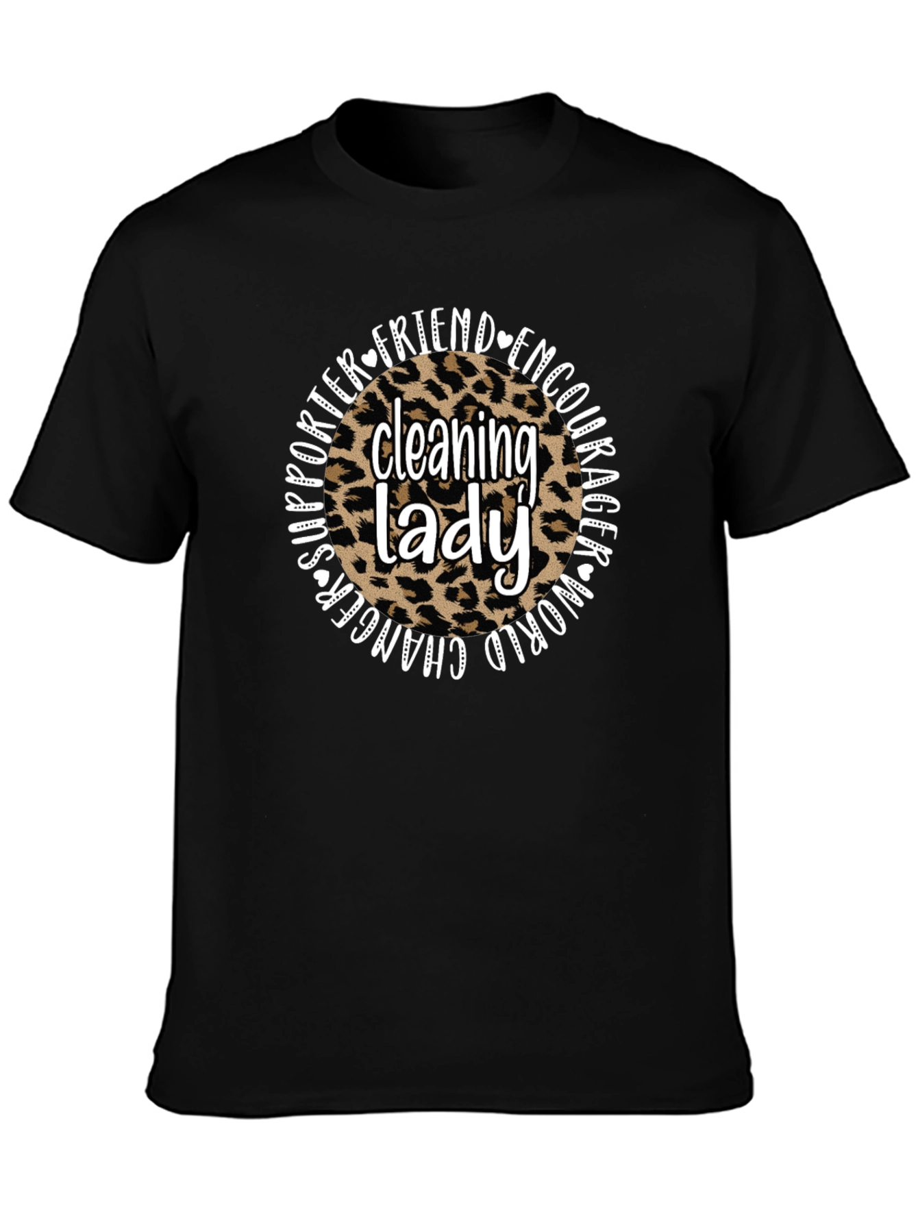 Cleaning Lady Leopard Print Graphic Tee