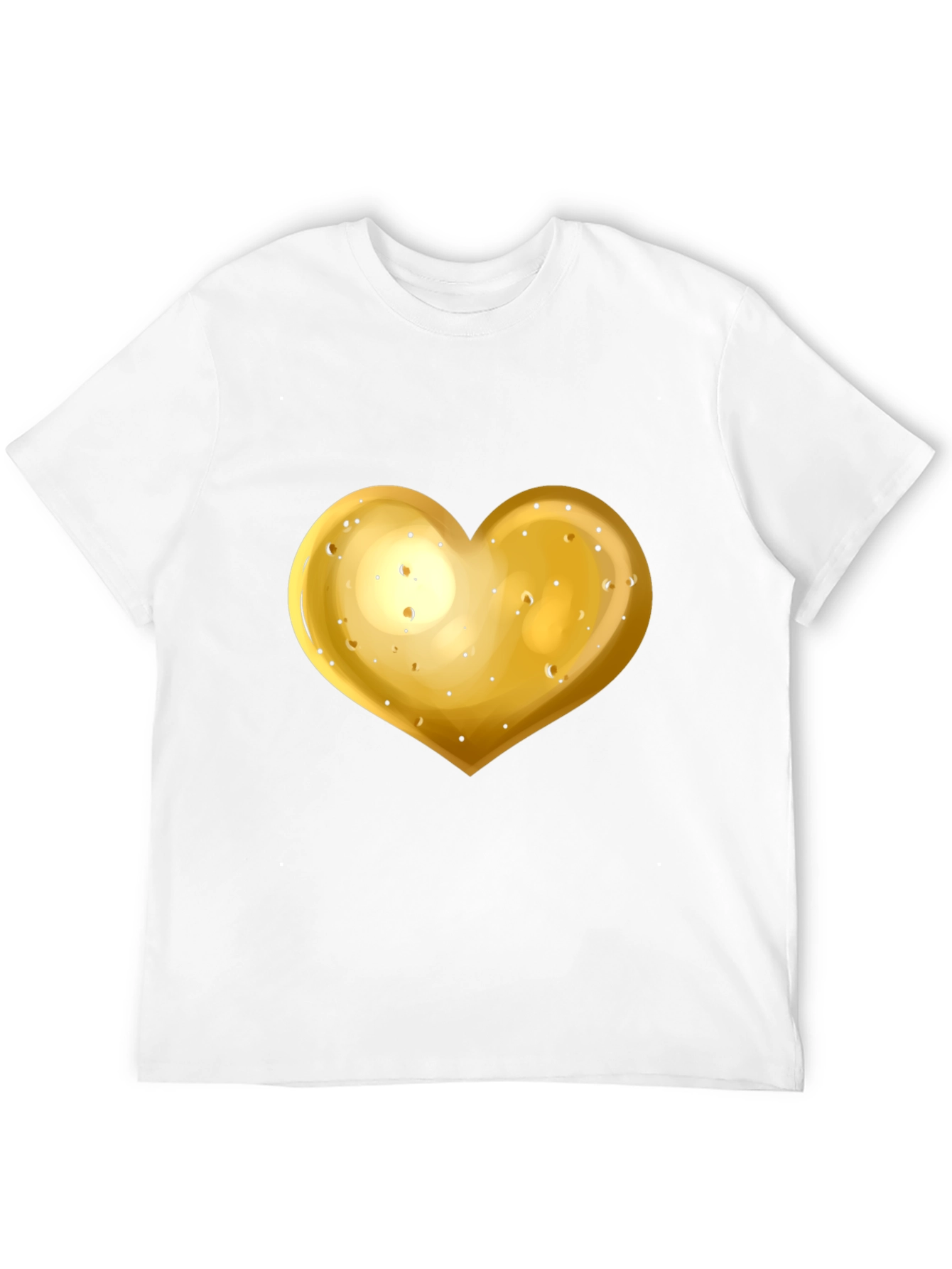 Gold Heart Graphic Black T-Shirt