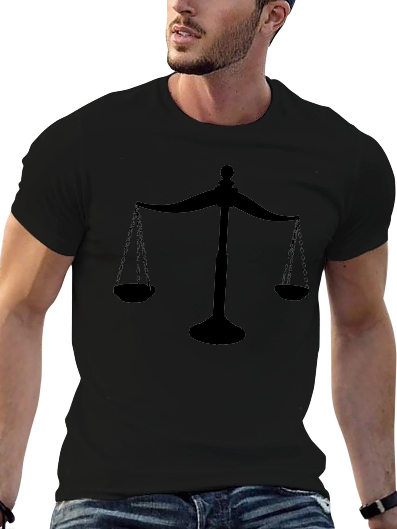 Scales of Justice Black Graphic Tee